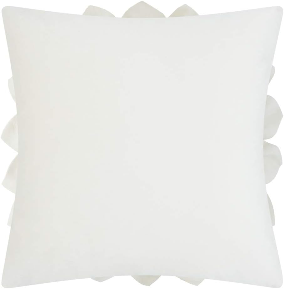 3D Flower Decorative Throw Pillow Covers Floral Pillow Shams Soft Velvet Pillowcases Home Sofa Car Bed Room Decor 18 x 18 Inches Cream White