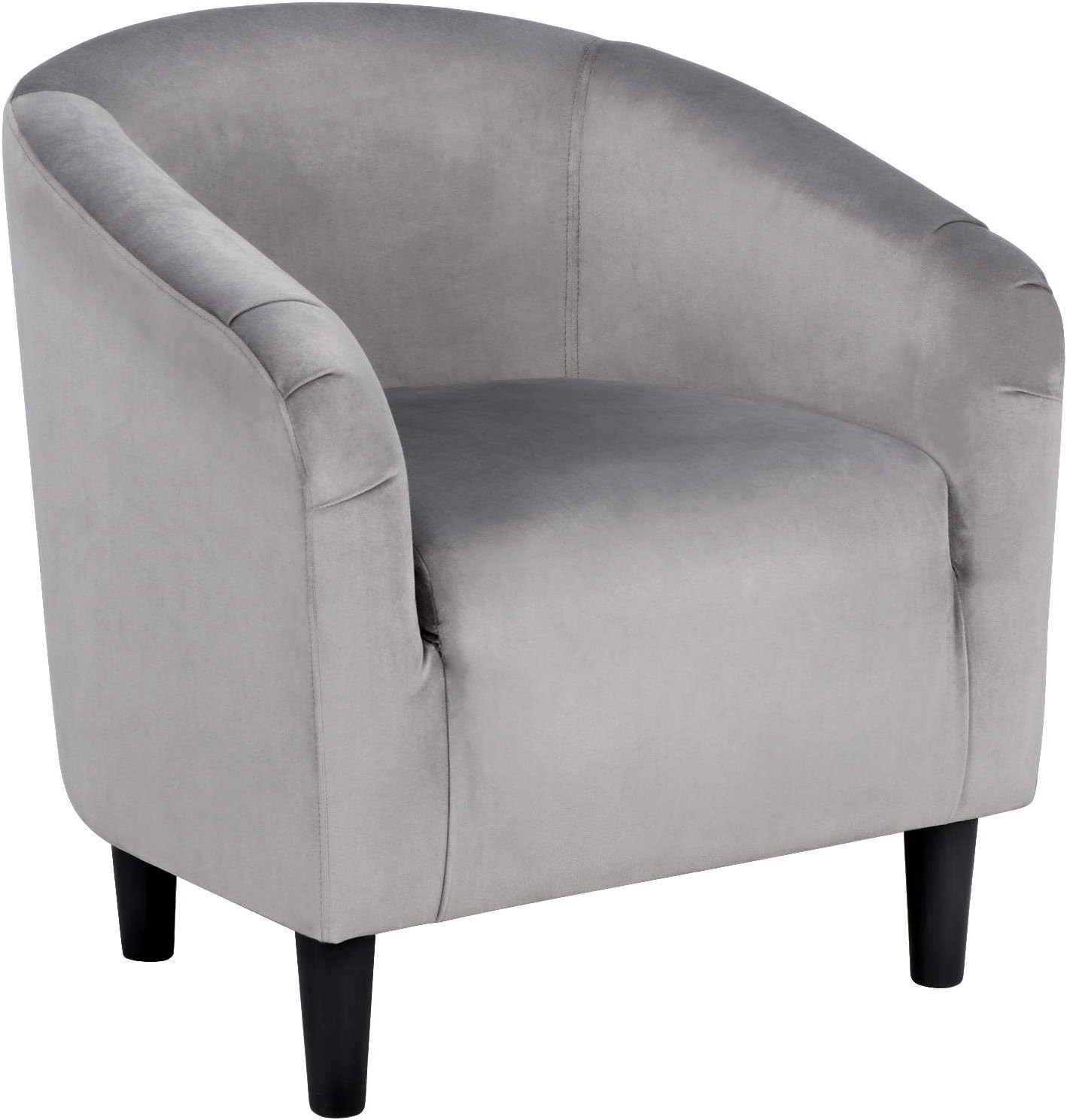 Yaheetech Accent Barrel Chair, Boucle Fabric Club Chair, Furry Sherpa Elegant Armchair with Cozy Soft Padded, Suitable for Living Room Bedroom Reception Room Office, Blue