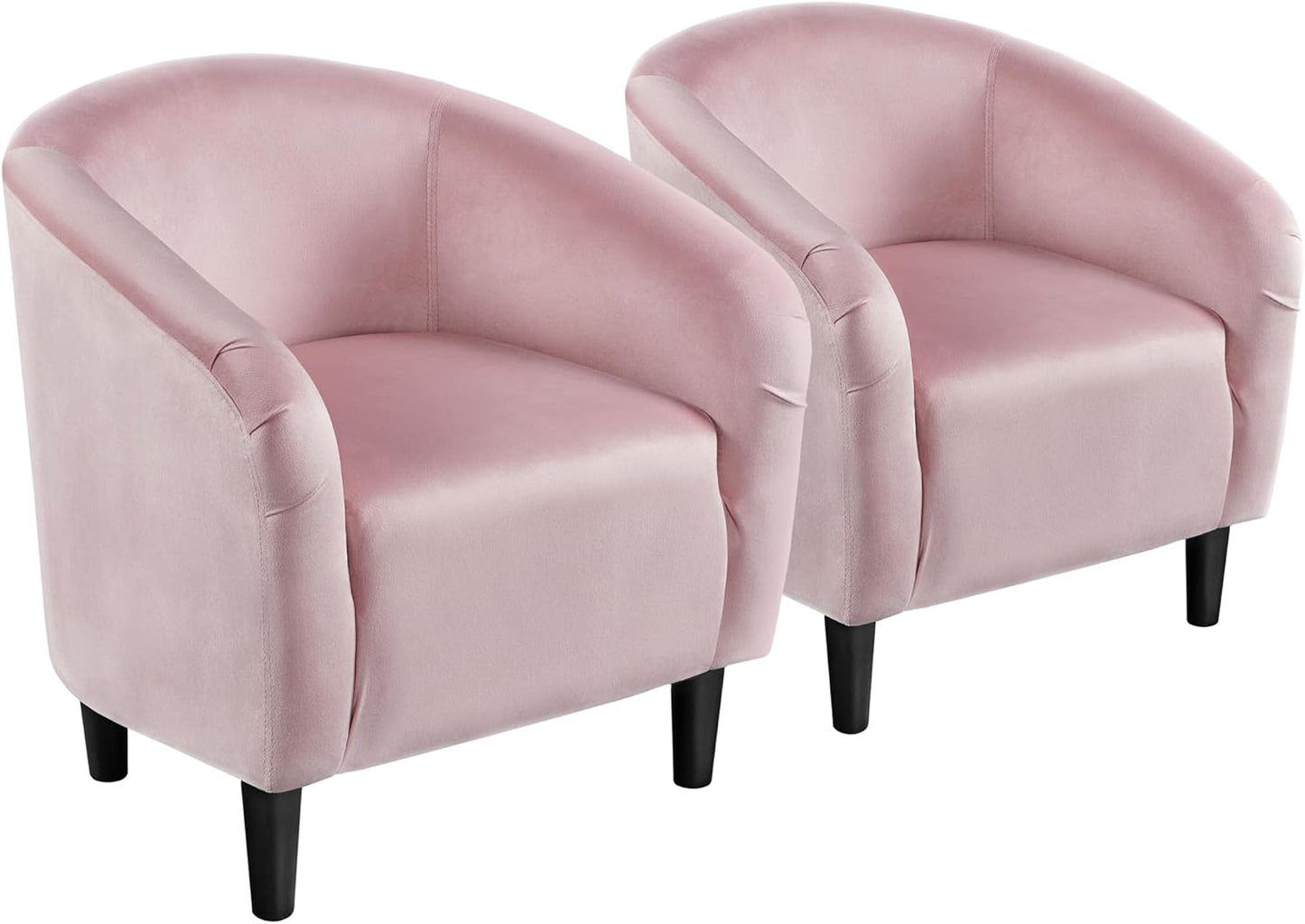 Yaheetech Accent Barrel Chair, Corduroy Fabric Club Chair, Furry Sherpa Elegant Armchair with Cozy Soft Padded for Living Room Bedroom Reception Room Office, Set of 2, Light Gray
