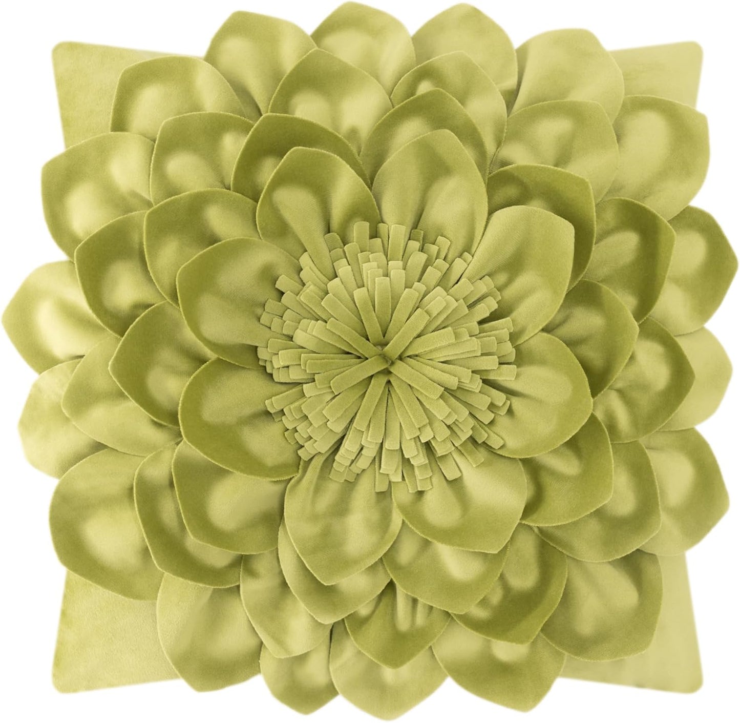 3D Flower Decorative Throw Pillow Covers Floral Pillow Shams Soft Velvet Pillowcases Home Sofa Car Bed Room Decor 18 x 18 Inches Cream White