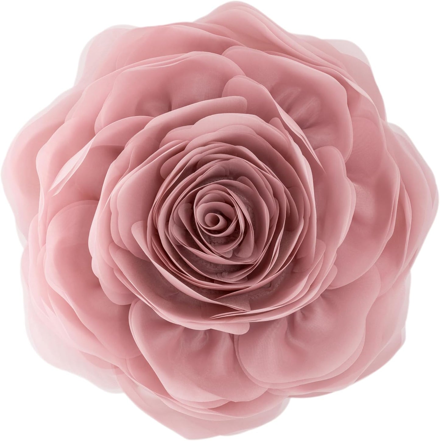JWH Stereo Flower Throw Pillow Covers Aesthetic Decorative Floral Accent Pillow Cases Round Cushion Handmade Pillowcase for Bedroom Bed Couch Chair Car 12 Inch Dusty Pink