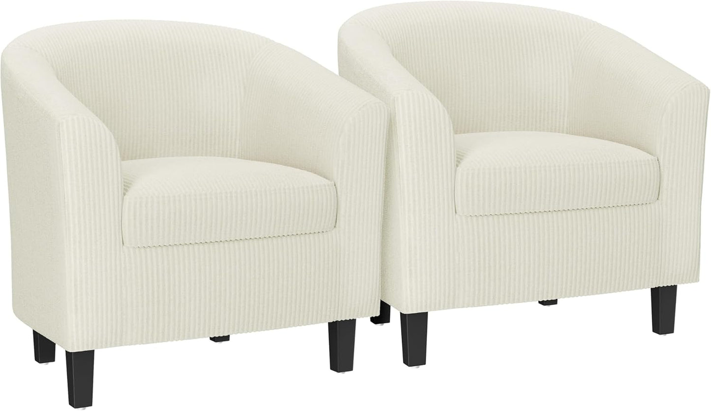 Yaheetech Barrel Chairs Set of 2, Faux Leather Club Armchairs, PU Leather Accent Chairs with Soft Padded Seat for Living Room Bedroom Waiting Reading Room, Black