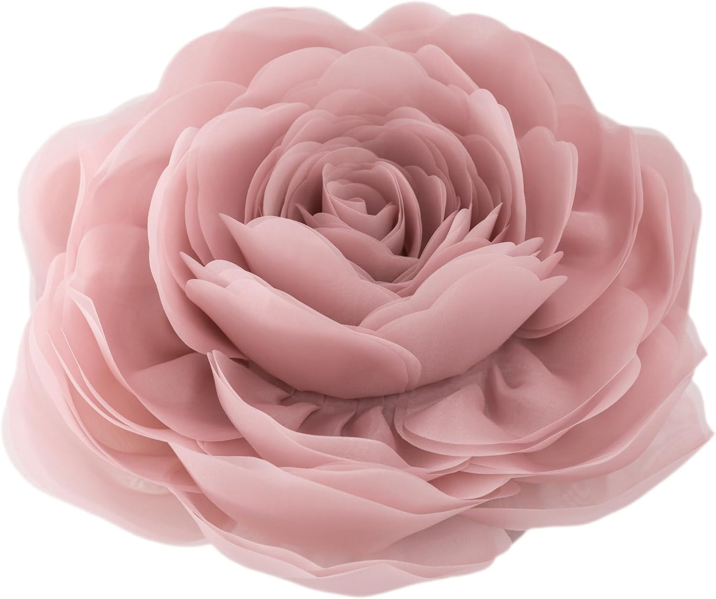 JWH Stereo Flower Throw Pillow Covers Aesthetic Decorative Floral Accent Pillow Cases Round Cushion Handmade Pillowcase for Bedroom Bed Couch Chair Car 12 Inch Dusty Pink
