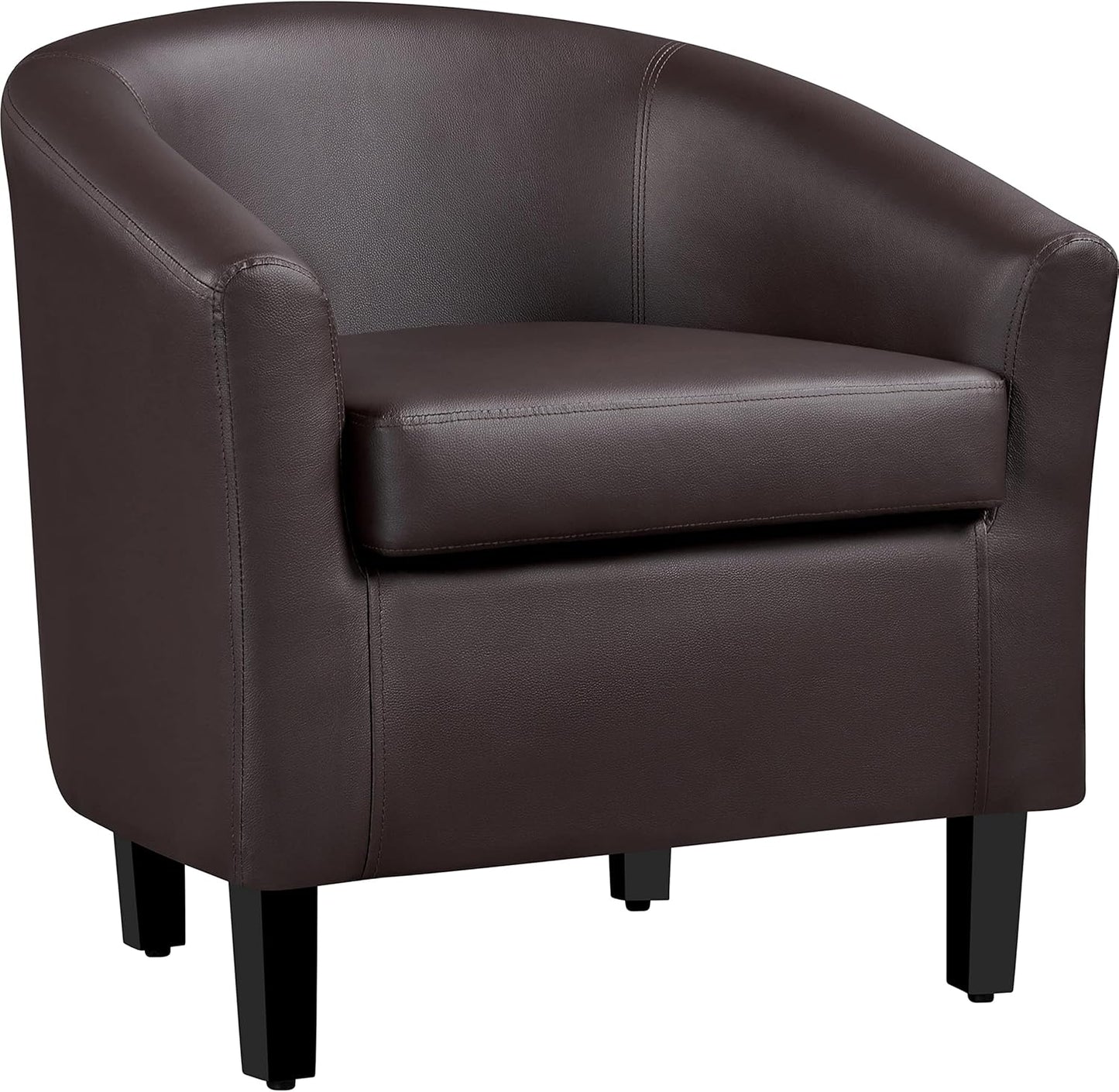 Yaheetech Barrel Chairs Set of 2, Faux Leather Club Armchairs, PU Leather Accent Chairs with Soft Padded Seat for Living Room Bedroom Waiting Reading Room, Black