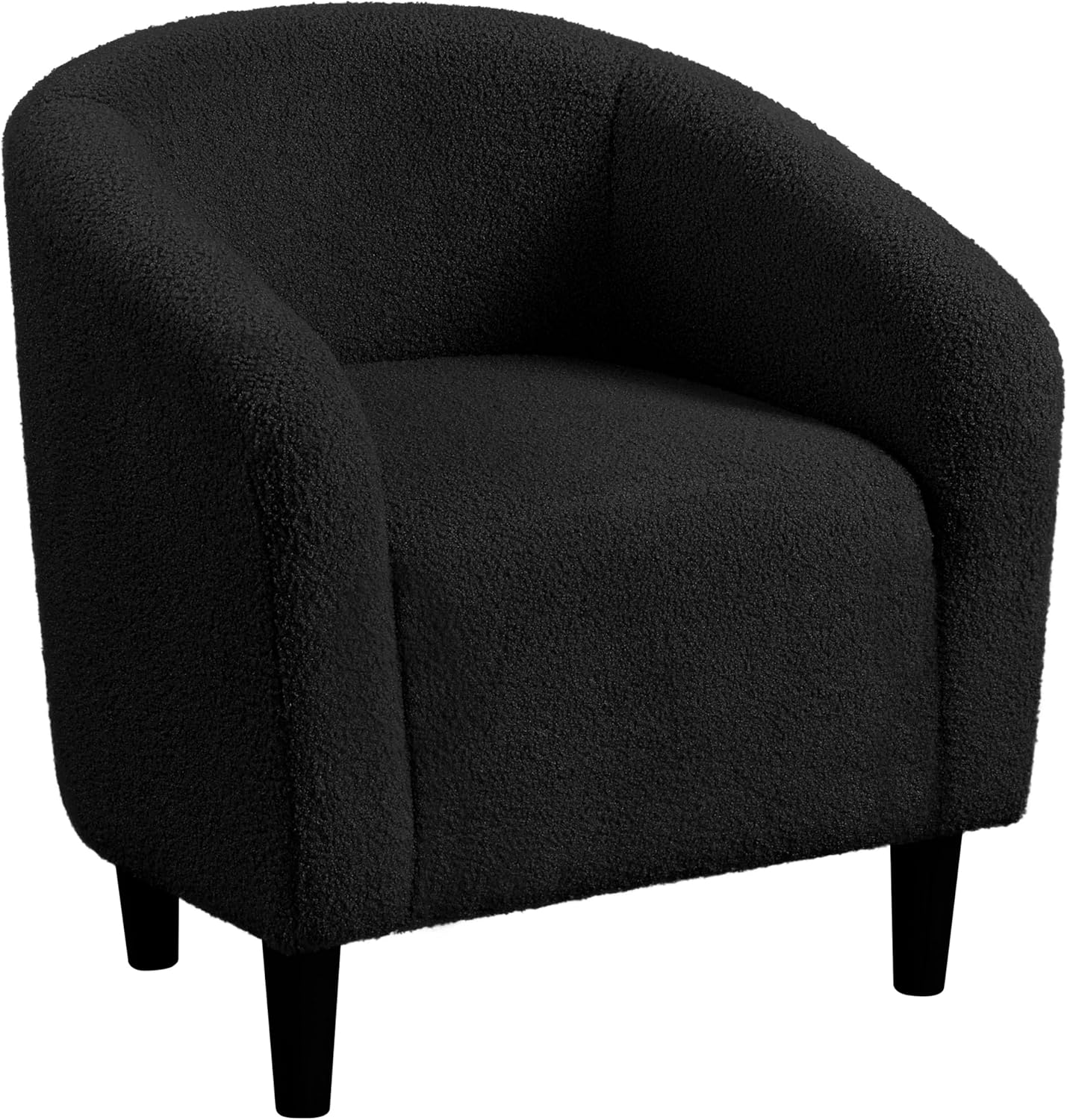 Yaheetech Accent Barrel Chair, Boucle Fabric Club Chair, Furry Sherpa Elegant Armchair with Cozy Soft Padded, Suitable for Living Room Bedroom Reception Room Office, Blue