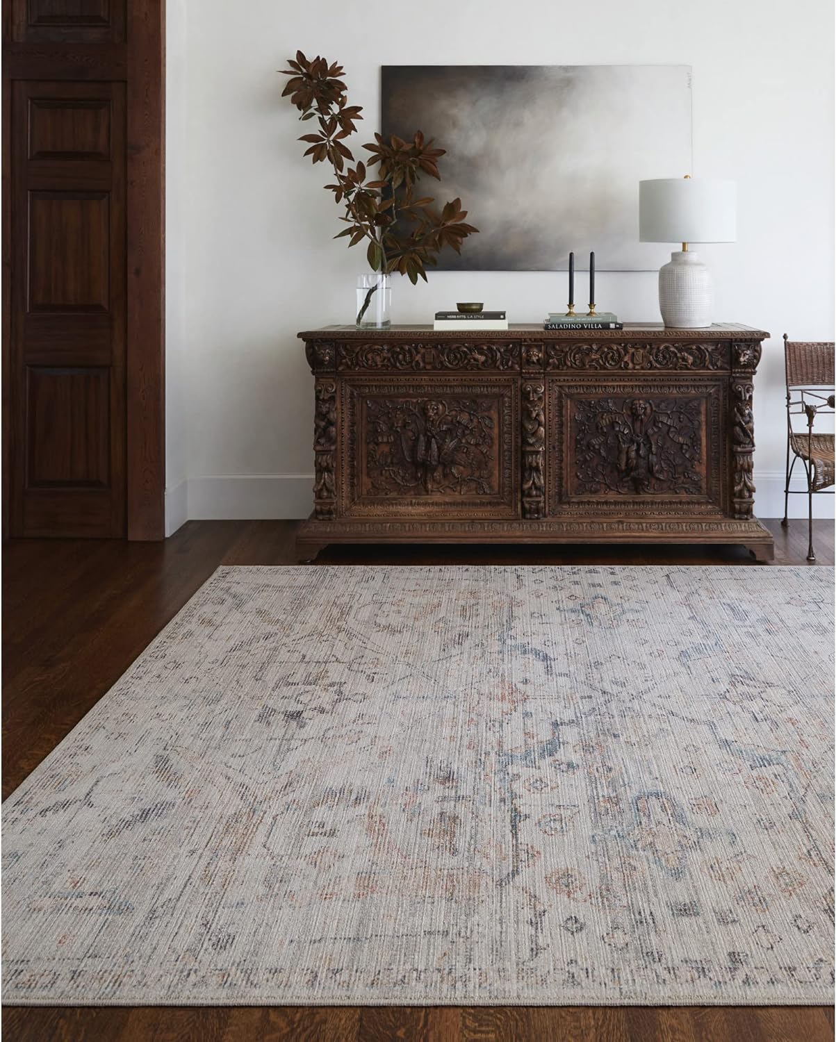 Livabliss x Becki Owens Marlene Vintage Area Rug, 3'10" x 5'7", Blue/Tan, (4' x 6')