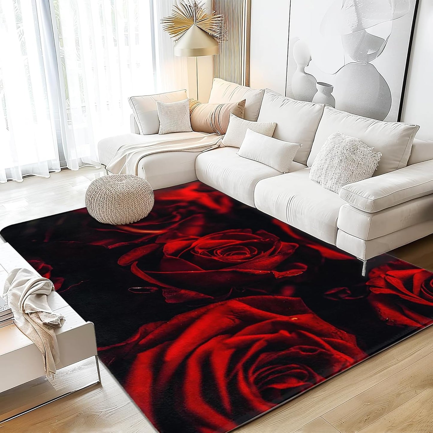 Corals Coastal Rug for Living Room 5x7 Area Rug Washable Non-Slip Rugs for Bedroom Cute Soft Kids Nursery Rug, Nautical Beach Themed Capet for Entryway Office Dining Room