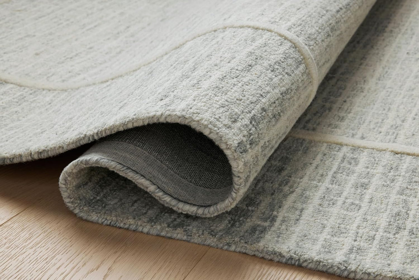 Loloi Chris Loves Julia Briggs Collection, Mist & Ivory, 5'-0" x 7'-6" Area Rug – Minimal Gritted Design Area Rugs for Living Room Bedroom Entryway & Hallway No Shed High Traffic Home Decor Rug