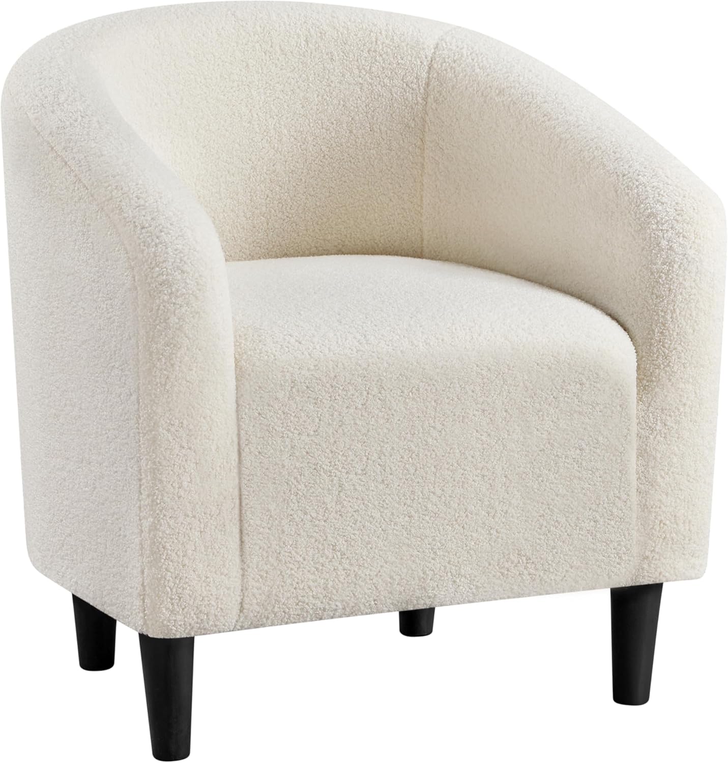 Yaheetech Accent Barrel Chair, Boucle Fabric Club Chair, Furry Sherpa Elegant Armchair with Cozy Soft Padded, Suitable for Living Room Bedroom Reception Room Office, Blue