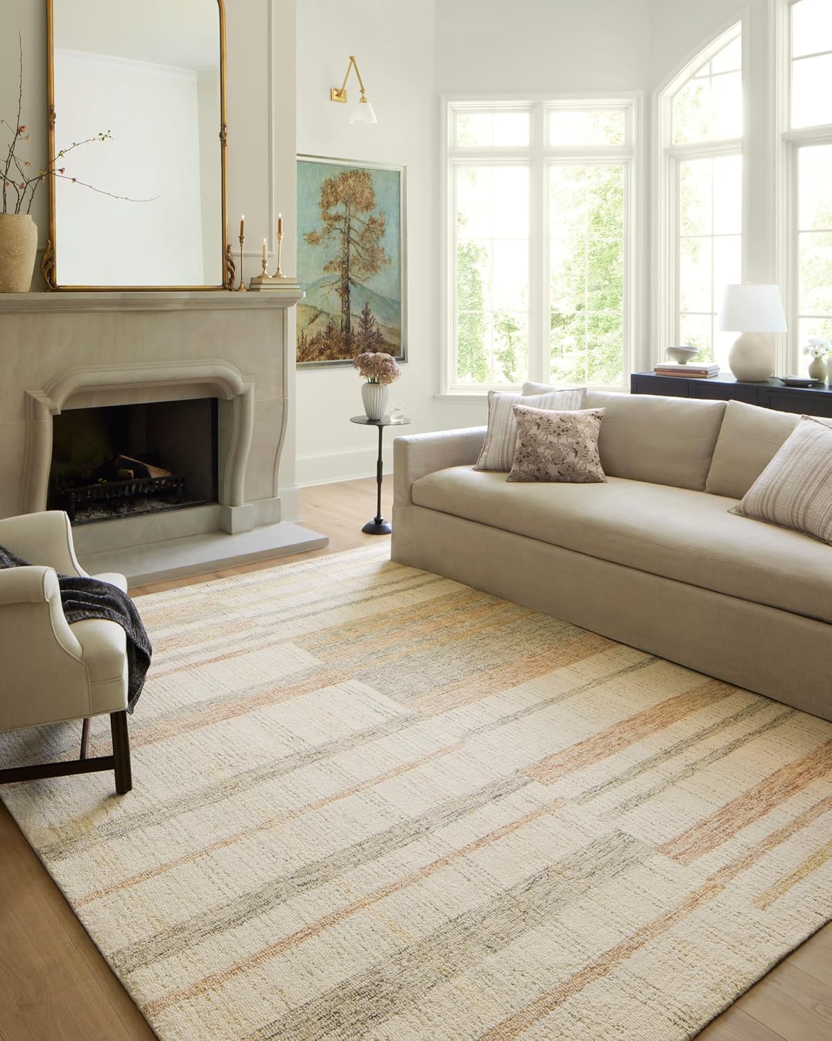 Loloi Chris Loves Julia Chris Collection CHR-05 Ivory/Slate 3'-6'' x 5'-6'', .50" Pile Height, Accent Rug