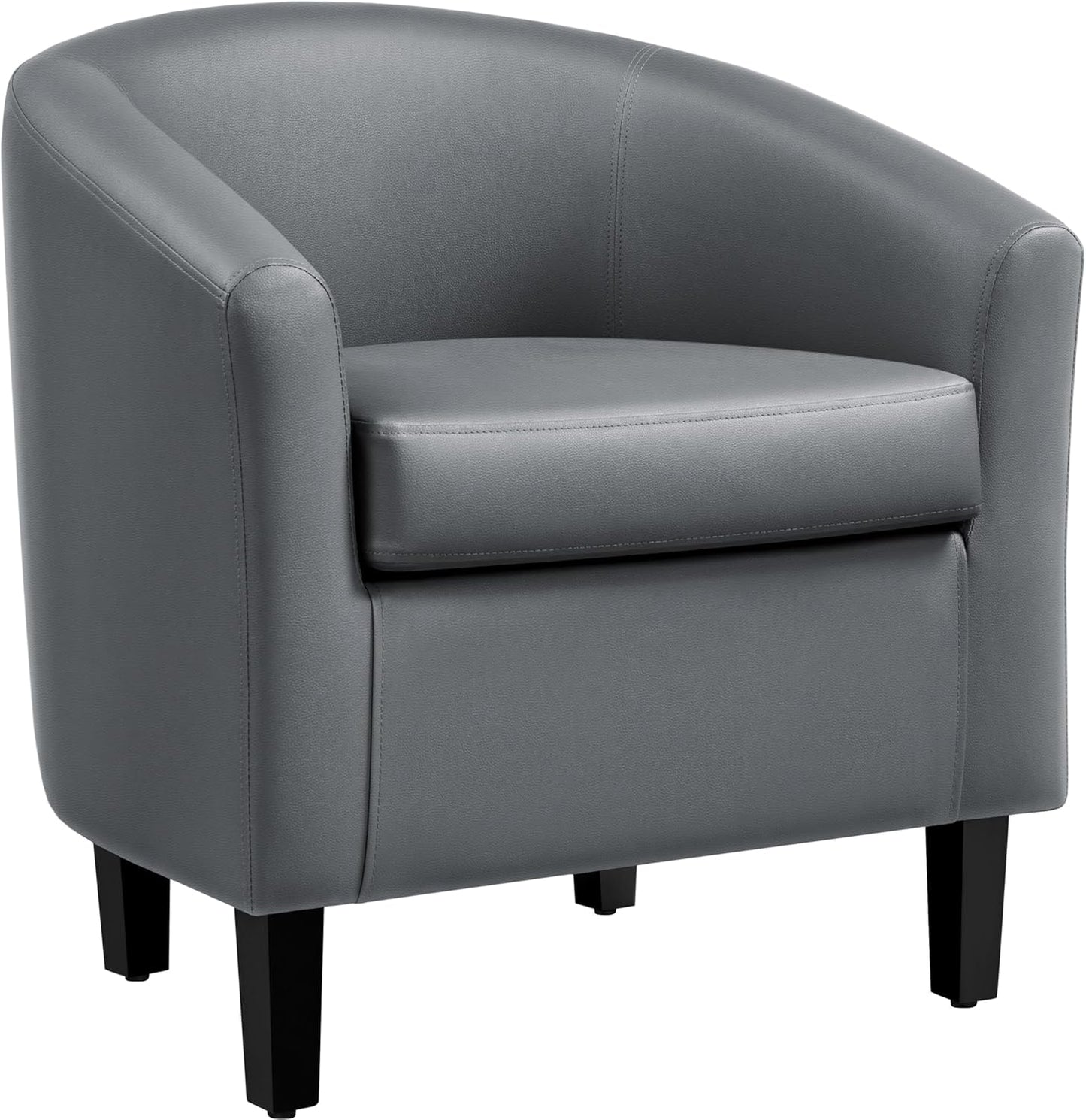 Yaheetech Barrel Chairs Set of 2, Faux Leather Club Armchairs, PU Leather Accent Chairs with Soft Padded Seat for Living Room Bedroom Waiting Reading Room, Black