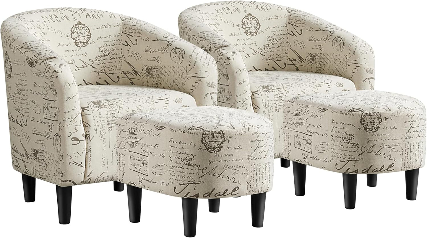 Yaheetech Accent Barrel Chair, Corduroy Fabric Club Chair, Furry Sherpa Elegant Armchair with Cozy Soft Padded for Living Room Bedroom Reception Room Office, Set of 2, Light Gray