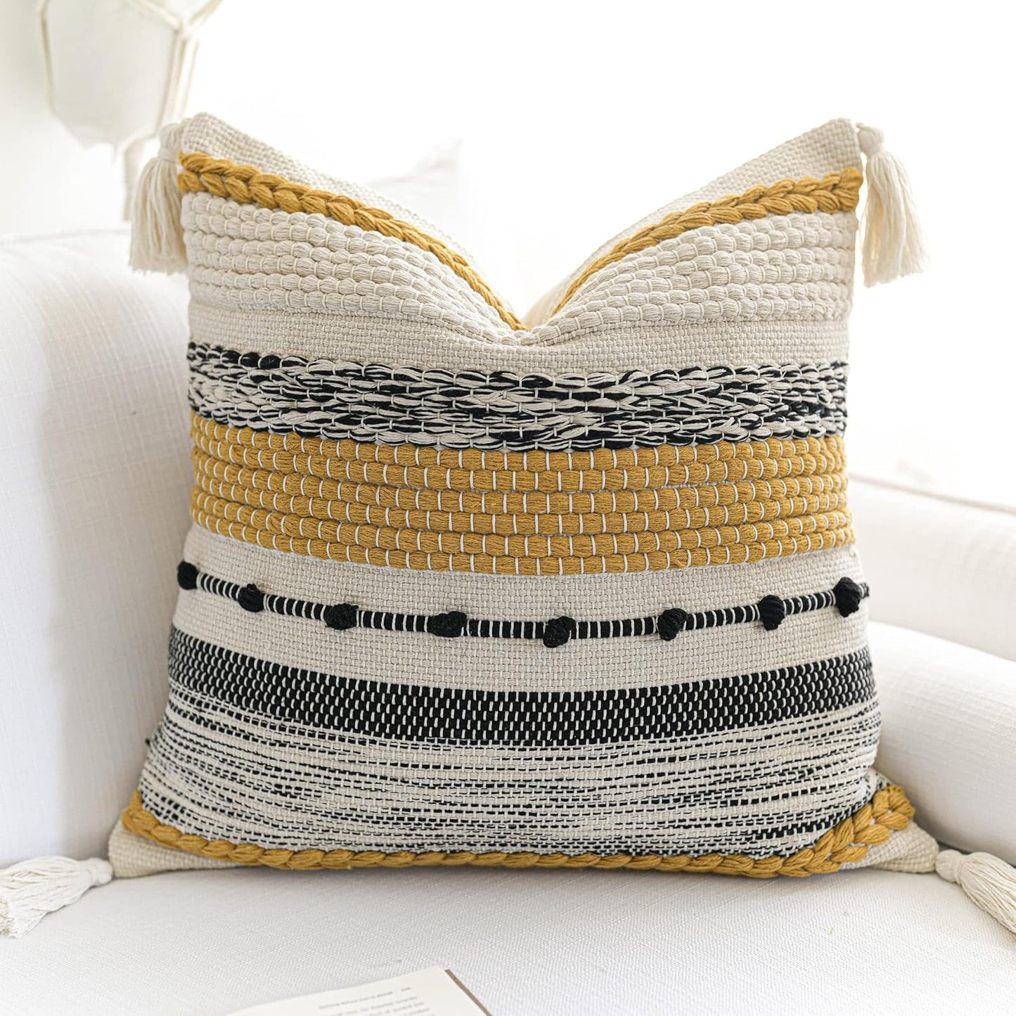 Gray Boho Lumbar Throw Pillow Cover 14x36 Grey Accent Long Body Lumbar Pillow for Bed Decorative Modern Bohemian Woven Textured Lumbar Pillow for Bed Cover ONLY