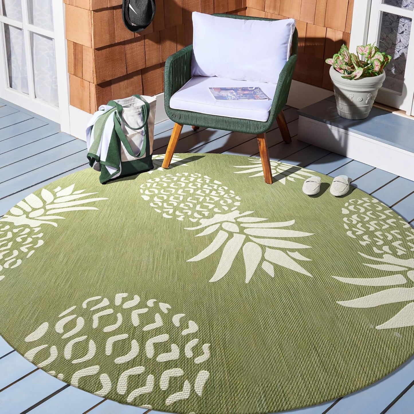 LR Home 5x7 Indoor/Outdoor Area Rug for Home Decor | Coastal Reef Carpet for Living Room, Bedroom, Playroom, Patio, Garden | Modern Farmhouse Rug | Blue/Gray