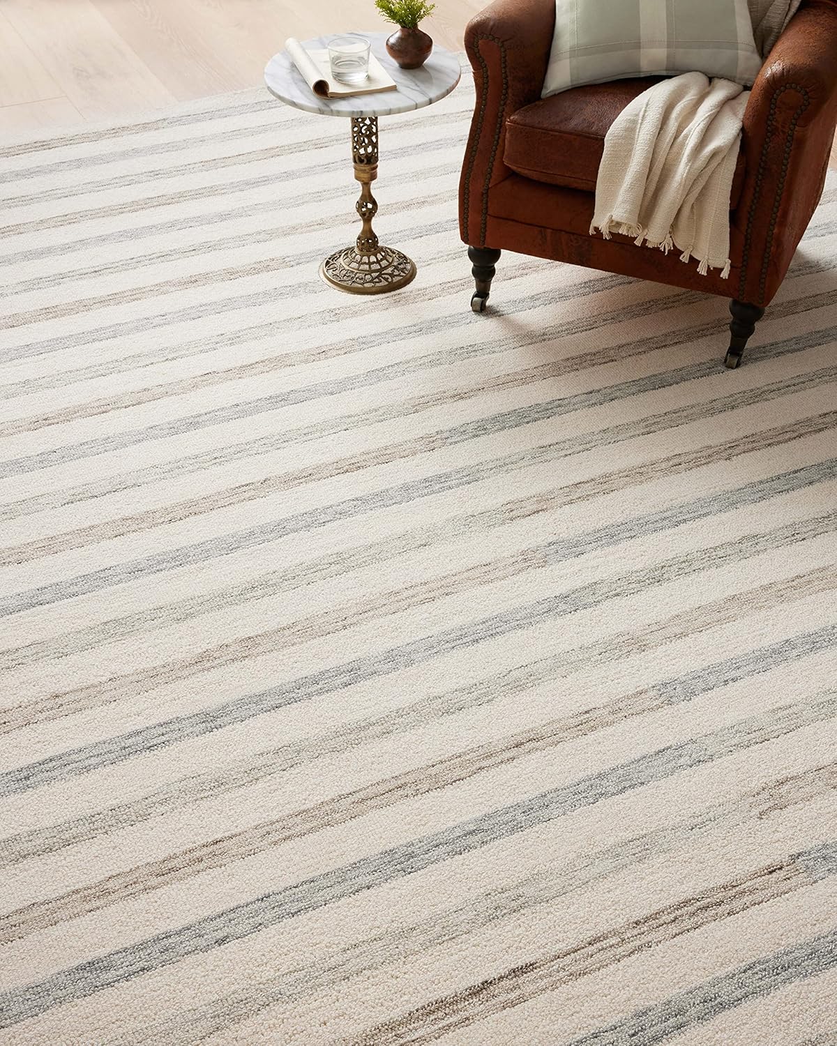 Loloi Chris Loves Julia Chris Collection CHR-05 Ivory/Slate 3'-6'' x 5'-6'', .50" Pile Height, Accent Rug