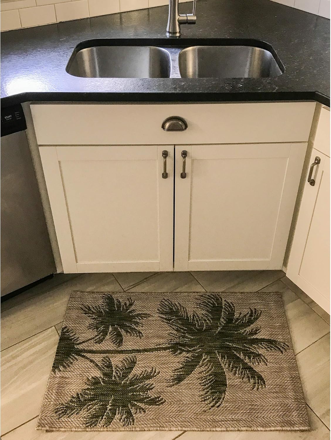 LR Home 5x7 Indoor/Outdoor Area Rug for Home Decor | Coastal Reef Carpet for Living Room, Bedroom, Playroom, Patio, Garden | Modern Farmhouse Rug | Blue/Gray