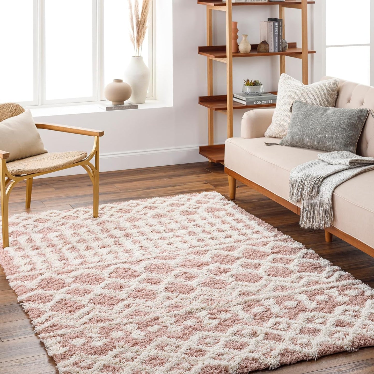 Livabliss Hapsburg Moroccan Shag Area Rug, 6'7" x 9'6", Beige