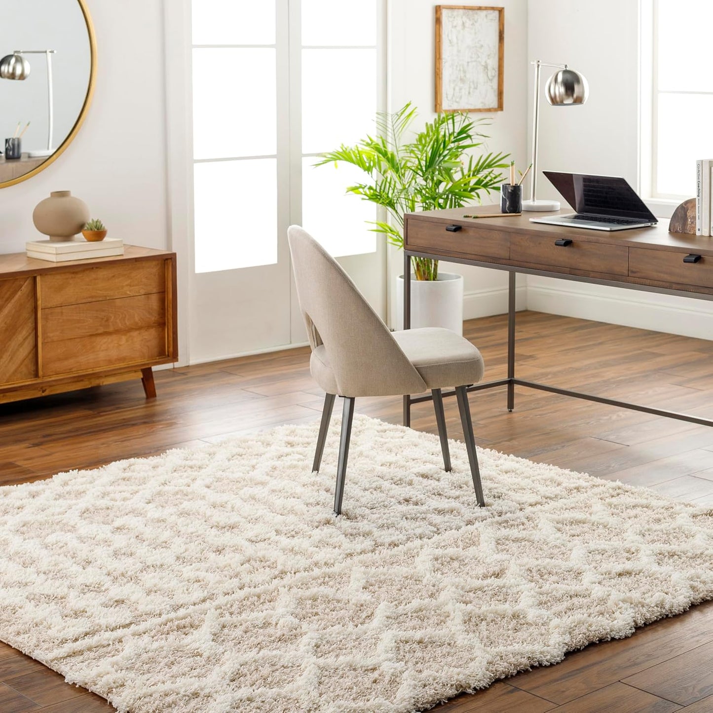 Livabliss Hapsburg Moroccan Shag Area Rug, 6'7" x 9'6", Beige