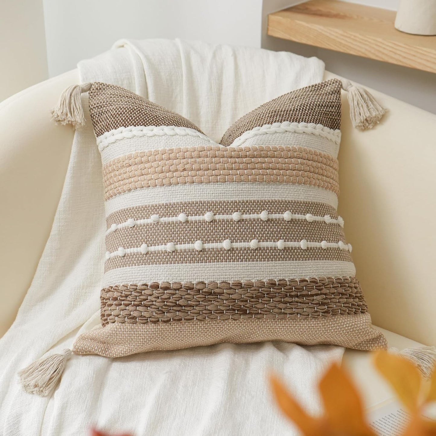 Gray Boho Lumbar Throw Pillow Cover 14x36 Grey Accent Long Body Lumbar Pillow for Bed Decorative Modern Bohemian Woven Textured Lumbar Pillow for Bed Cover ONLY