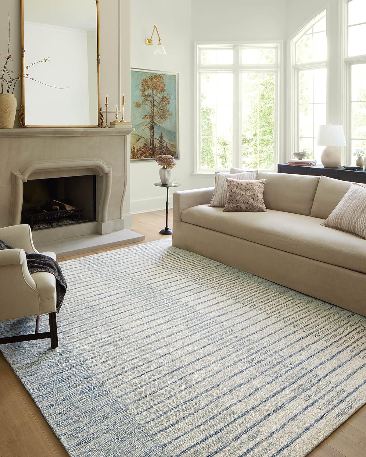 Loloi Chris Loves Julia Chris Collection CHR-05 Ivory/Slate 3'-6'' x 5'-6'', .50" Pile Height, Accent Rug