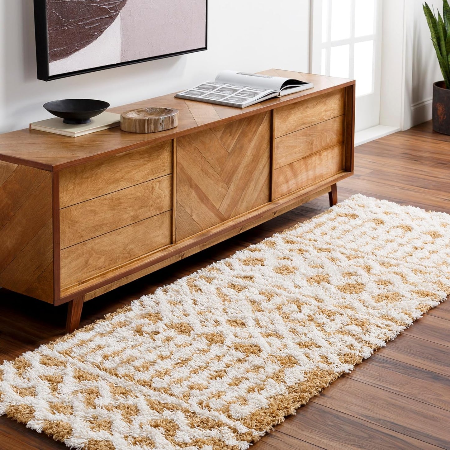 Livabliss Hapsburg Moroccan Shag Area Rug, 6'7" x 9'6", Beige