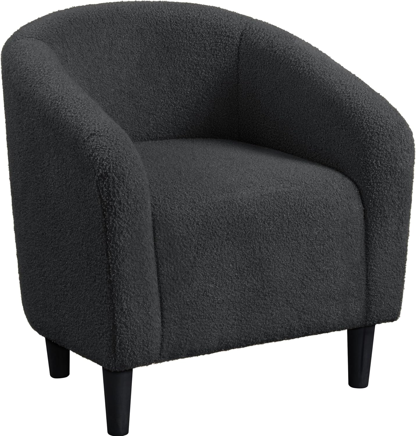 Yaheetech Accent Barrel Chair, Boucle Fabric Club Chair, Furry Sherpa Elegant Armchair with Cozy Soft Padded, Suitable for Living Room Bedroom Reception Room Office, Blue