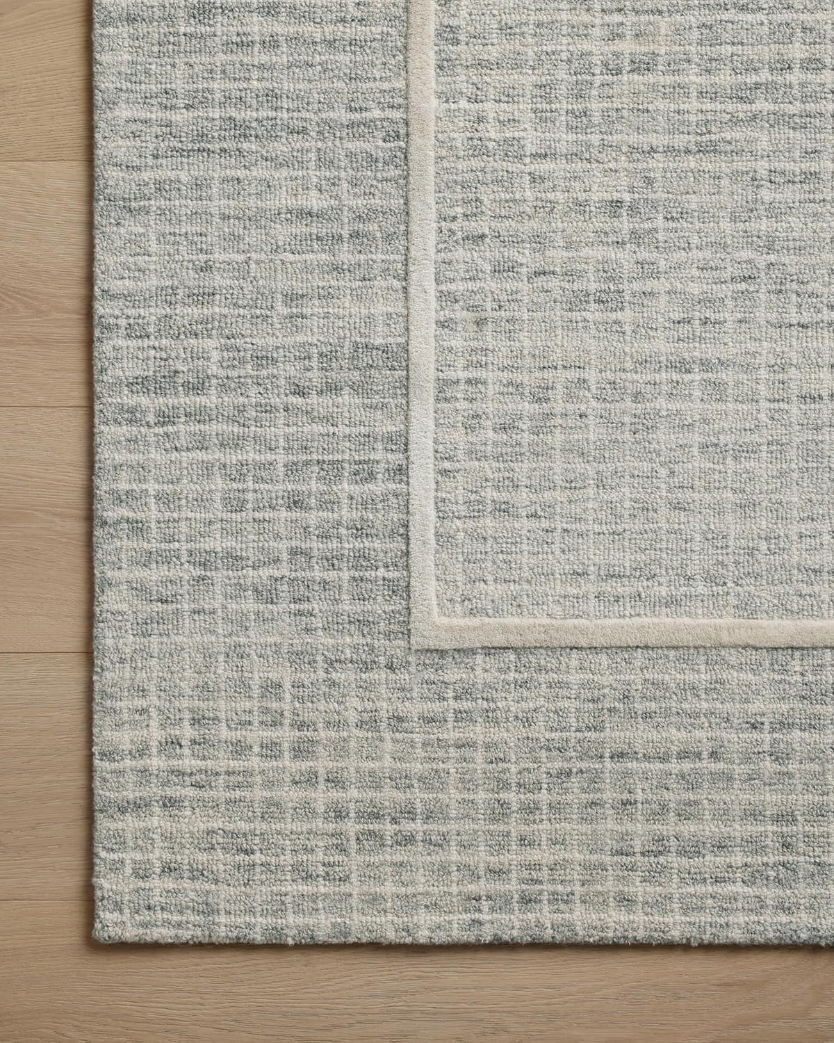 Loloi Chris Loves Julia Briggs Collection, Mist & Ivory, 5'-0" x 7'-6" Area Rug – Minimal Gritted Design Area Rugs for Living Room Bedroom Entryway & Hallway No Shed High Traffic Home Decor Rug