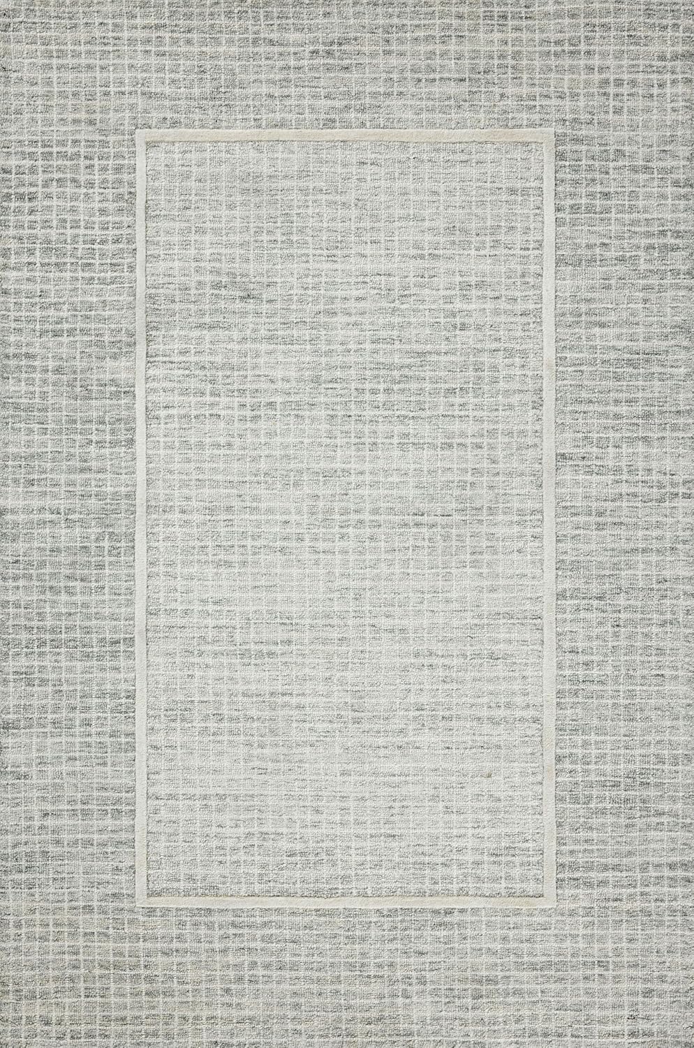 Loloi Chris Loves Julia Briggs Collection, Mist & Ivory, 5'-0" x 7'-6" Area Rug – Minimal Gritted Design Area Rugs for Living Room Bedroom Entryway & Hallway No Shed High Traffic Home Decor Rug