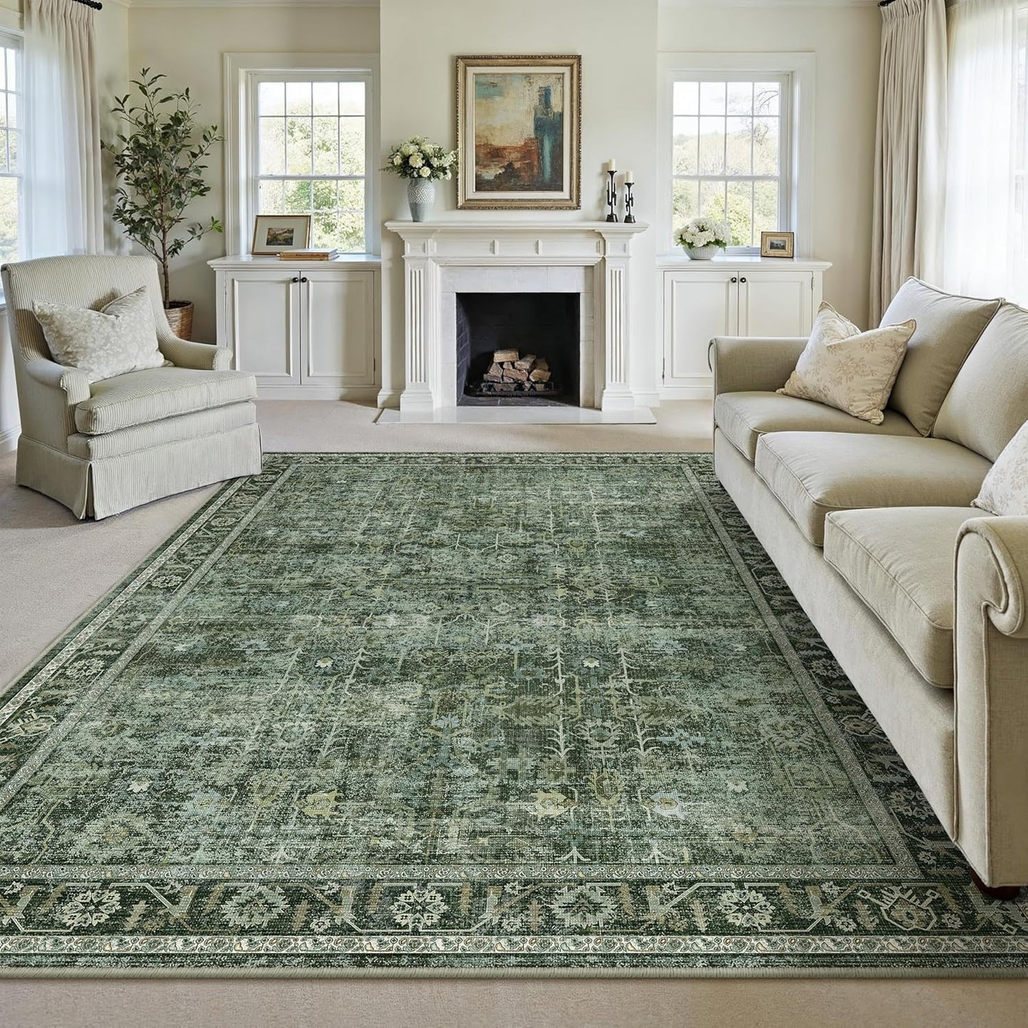 5x7 Washable Area Rug Grey Abstract Modern Living Room Bedroom Throw Rug Non Slip Soft Thin Simple Indoor Floor Carpet for Office Entryway Kitchen Nursery Home Decor