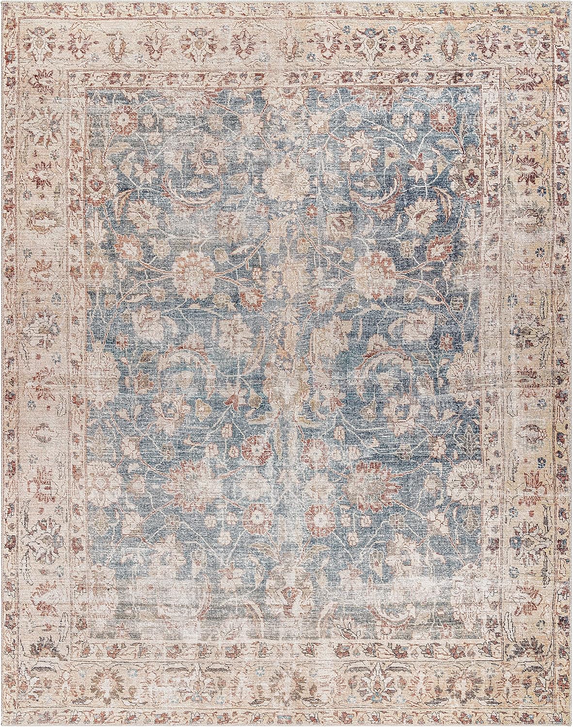 Livabliss x Becki Owens Marlene Vintage Area Rug, 3'10" x 5'7", Blue/Tan, (4' x 6')