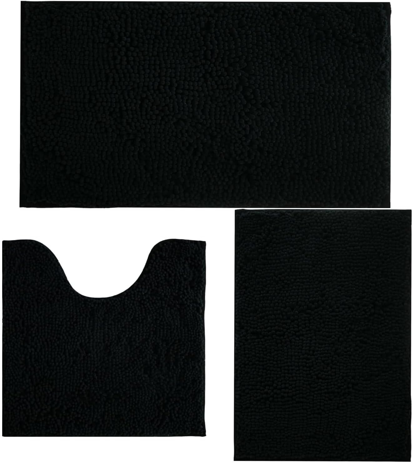 Bathroom Rugs Sets 3 Piece Non Slip,Bath Rugs with PVC Backing Bath Carpet,Bathroom Rug Washable,Absorbent,Plush Carpet Mats,Bath Mats for Bedroom, Kitchen,Tub,Home Decor (Royal)