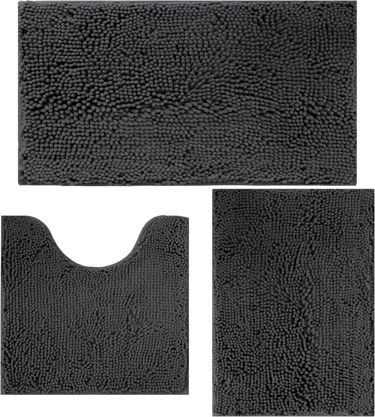 Bathroom Rugs Sets 3 Piece Non Slip,Bath Rugs with PVC Backing Bath Carpet,Bathroom Rug Washable,Absorbent,Plush Carpet Mats,Bath Mats for Bedroom, Kitchen,Tub,Home Decor (Royal)