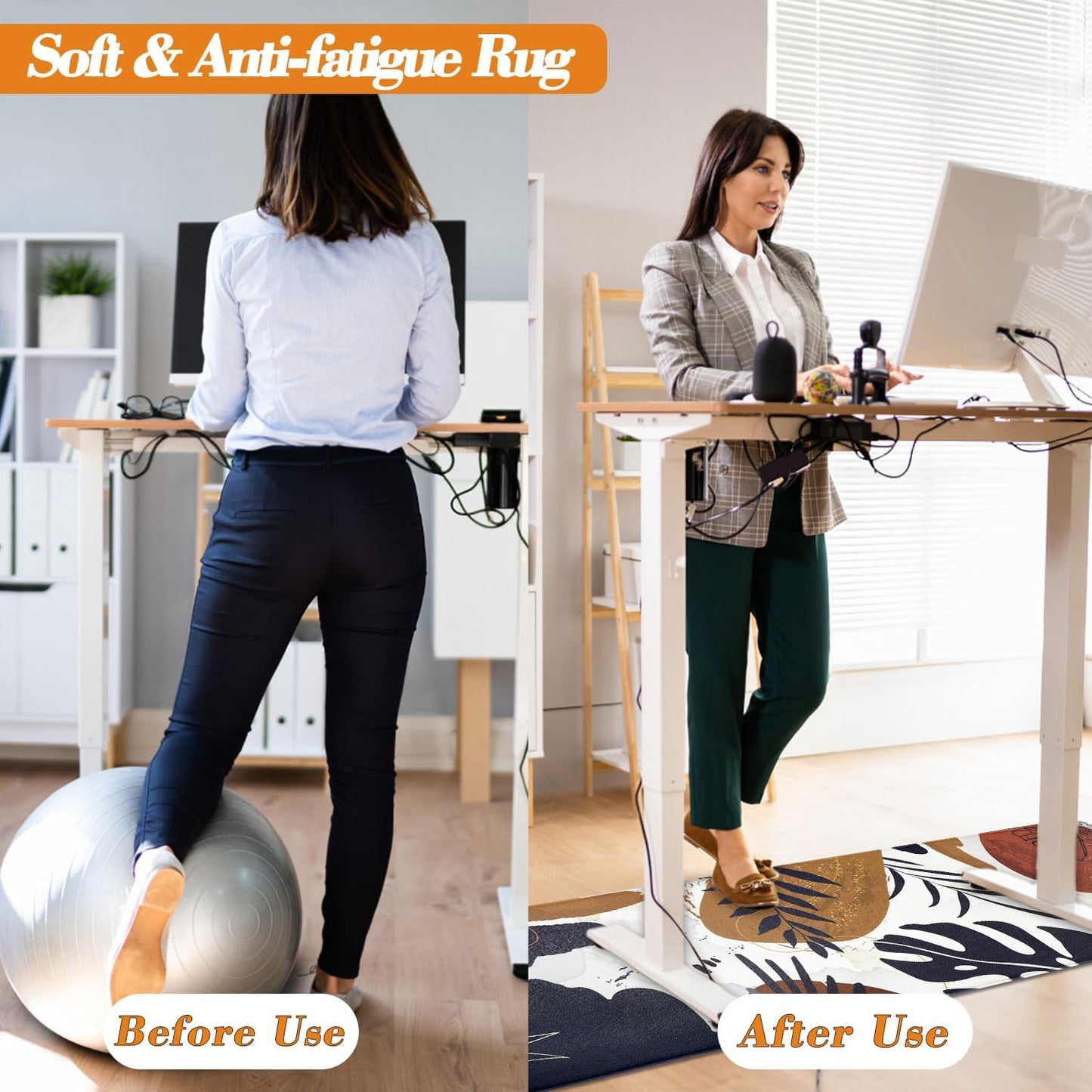 Homcomoda Anti Fatigue Kitchen Mats for Floor Set of 3 Cushioned Kitchen Rug Sets 3 Piece Non Slip Waterproof Comfort Standing Mat for Home Office Kitchen Sink