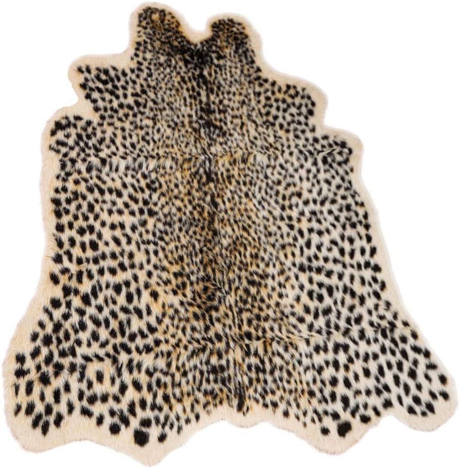 Leopard Print Rug, Faux Cowhide Cheetah Skin Rug Animal Printed Area Rug Carpet for Home Office, Livingroom, Bedroom