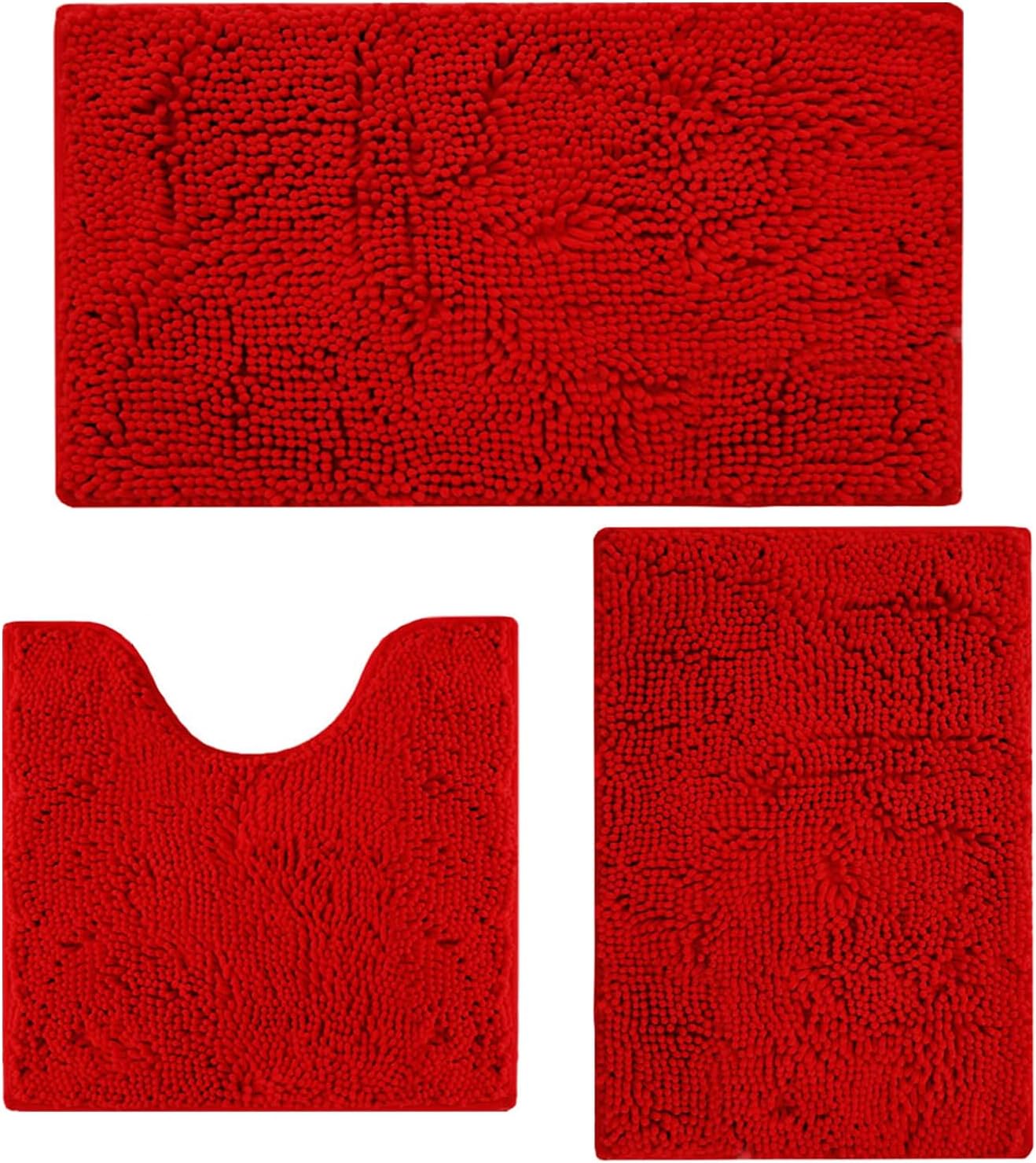 Bathroom Rugs Sets 3 Piece Non Slip,Bath Rugs with PVC Backing Bath Carpet,Bathroom Rug Washable,Absorbent,Plush Carpet Mats,Bath Mats for Bedroom, Kitchen,Tub,Home Decor (Royal)