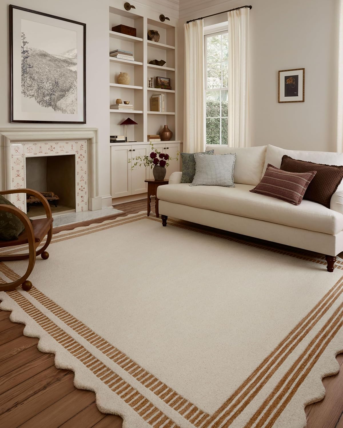 Loloi Chris Loves Julia Scottie Collection SCO-01 Ivory/Rust 5'-0" x 7'-6", .87" Pile Height, Area Rug