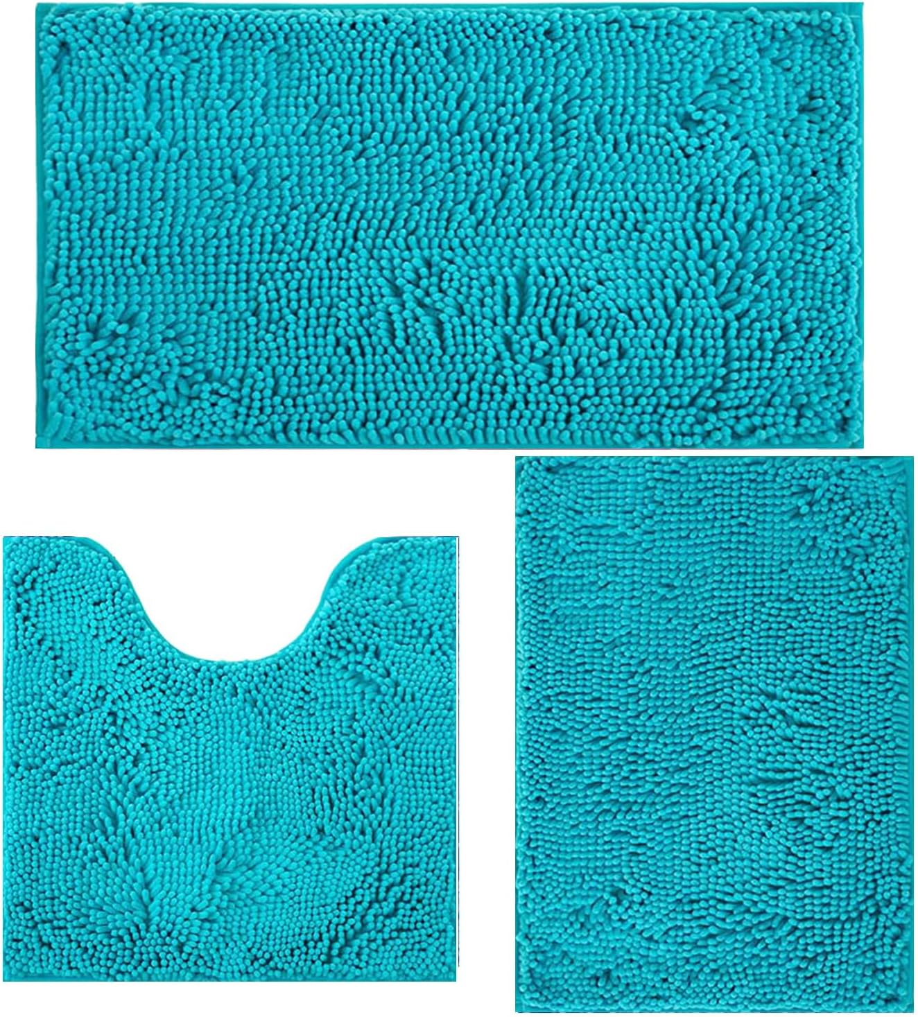 Bathroom Rugs Sets 3 Piece Non Slip,Bath Rugs with PVC Backing Bath Carpet,Bathroom Rug Washable,Absorbent,Plush Carpet Mats,Bath Mats for Bedroom, Kitchen,Tub,Home Decor (Royal)