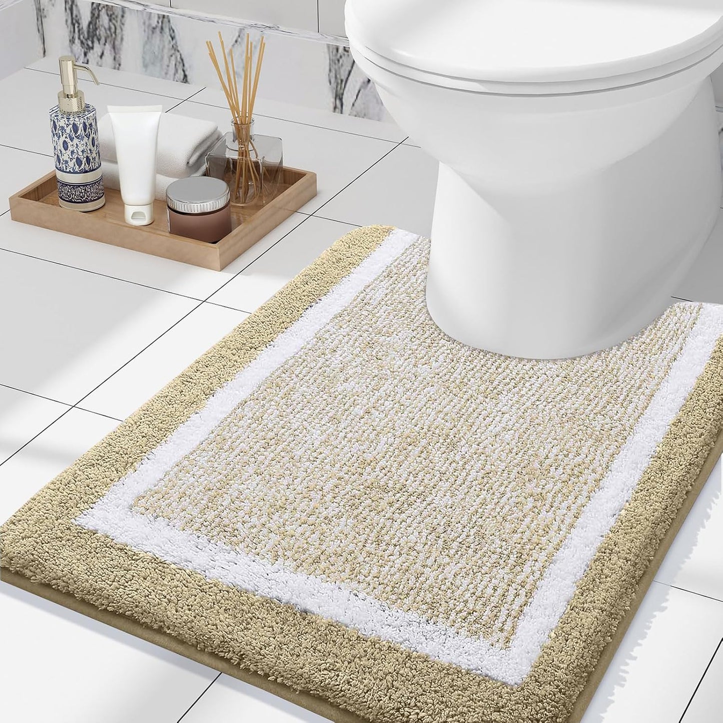 OLANLY Bathroom Rugs 24x16, Extra Soft and Absorbent Microfiber Bath Mat, Non-Slip, Machine Washable, Quick Dry Shaggy Bath Carpet, Suitable for Bathroom Floor, Tub, Shower (Small, Dark Grey)