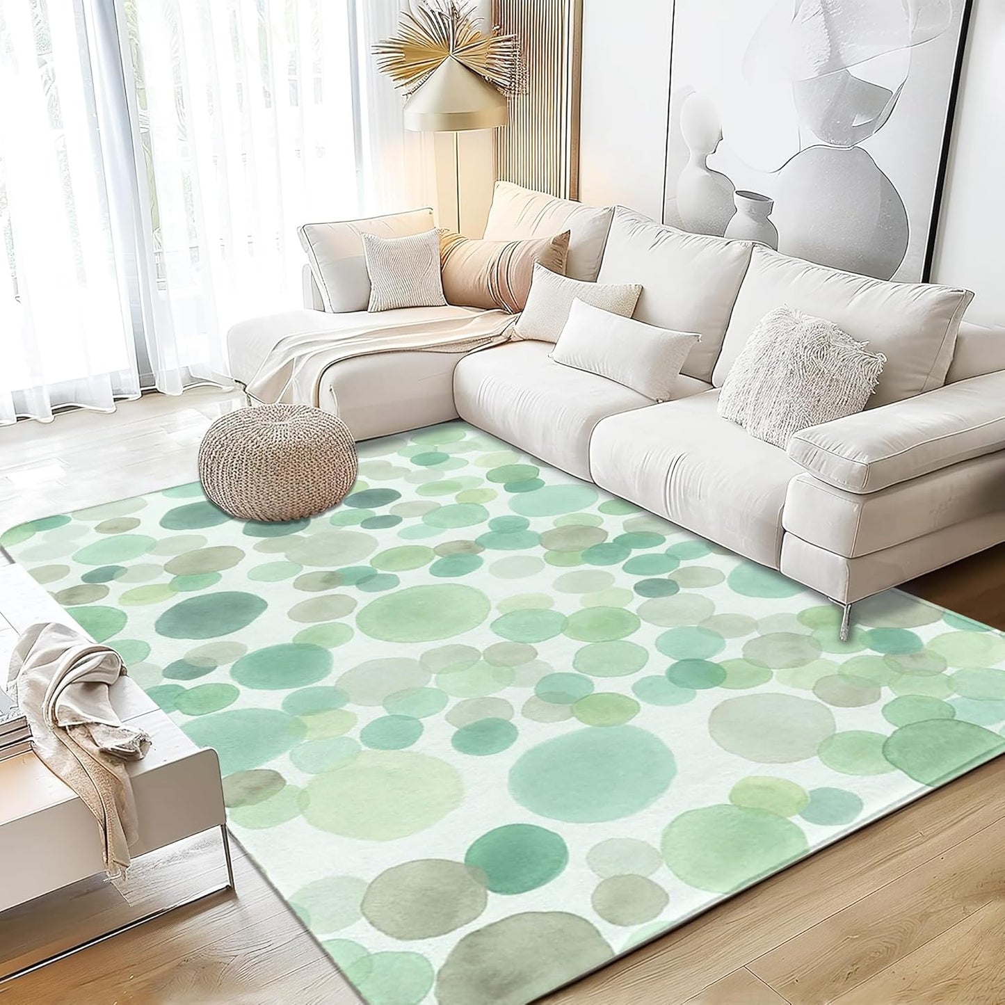Corals Coastal Rug for Living Room 5x7 Area Rug Washable Non-Slip Rugs for Bedroom Cute Soft Kids Nursery Rug, Nautical Beach Themed Capet for Entryway Office Dining Room