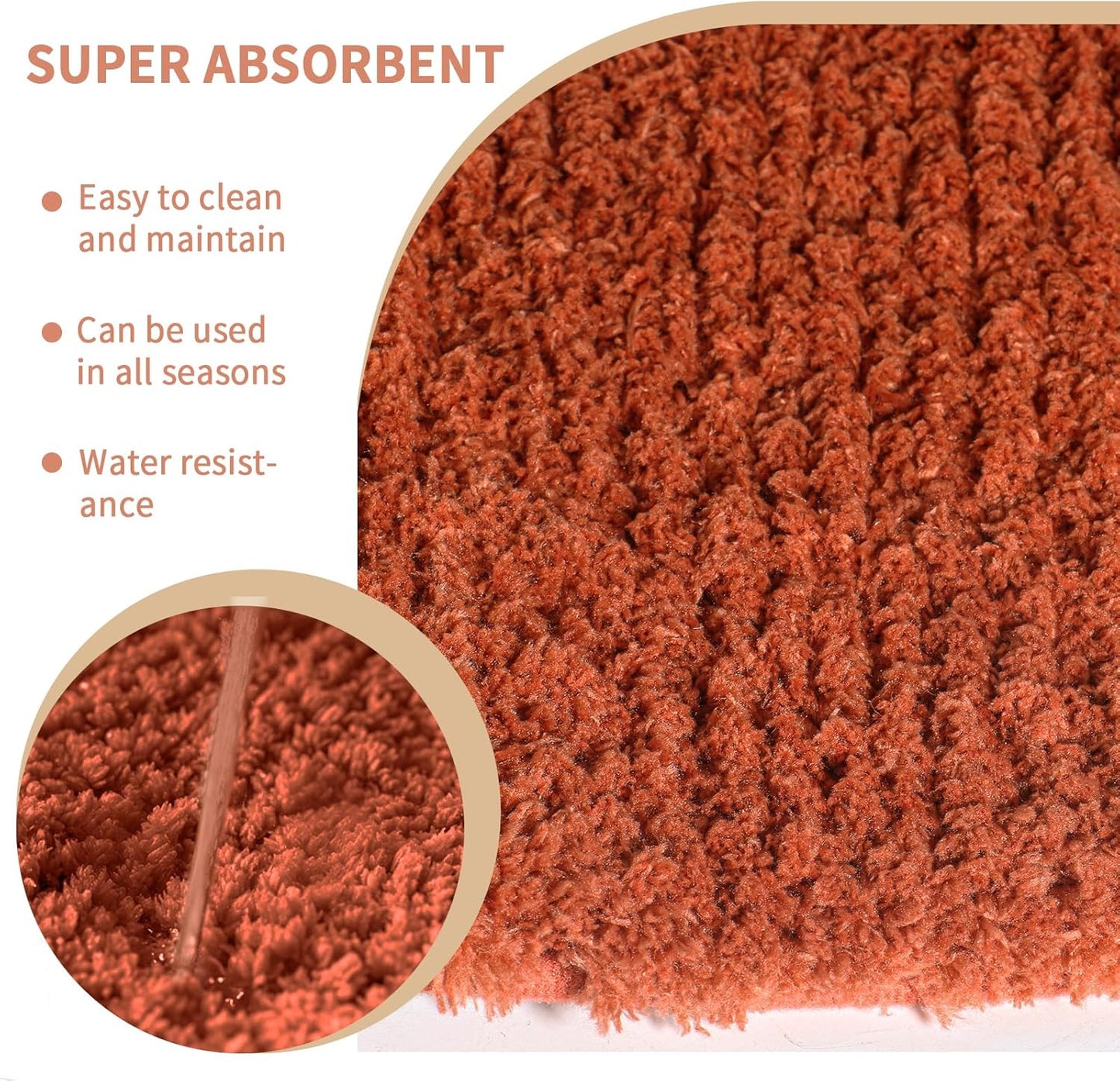 Bathroom Rugs Sets 3 Piece with Adjustable Toilet Seat Cover 17.5"x 15" Machine Washable Bath Rug Set with TPR Non Slip Rubber Backing Solid Bath Mat Set for Luxury Bathroom Decoration