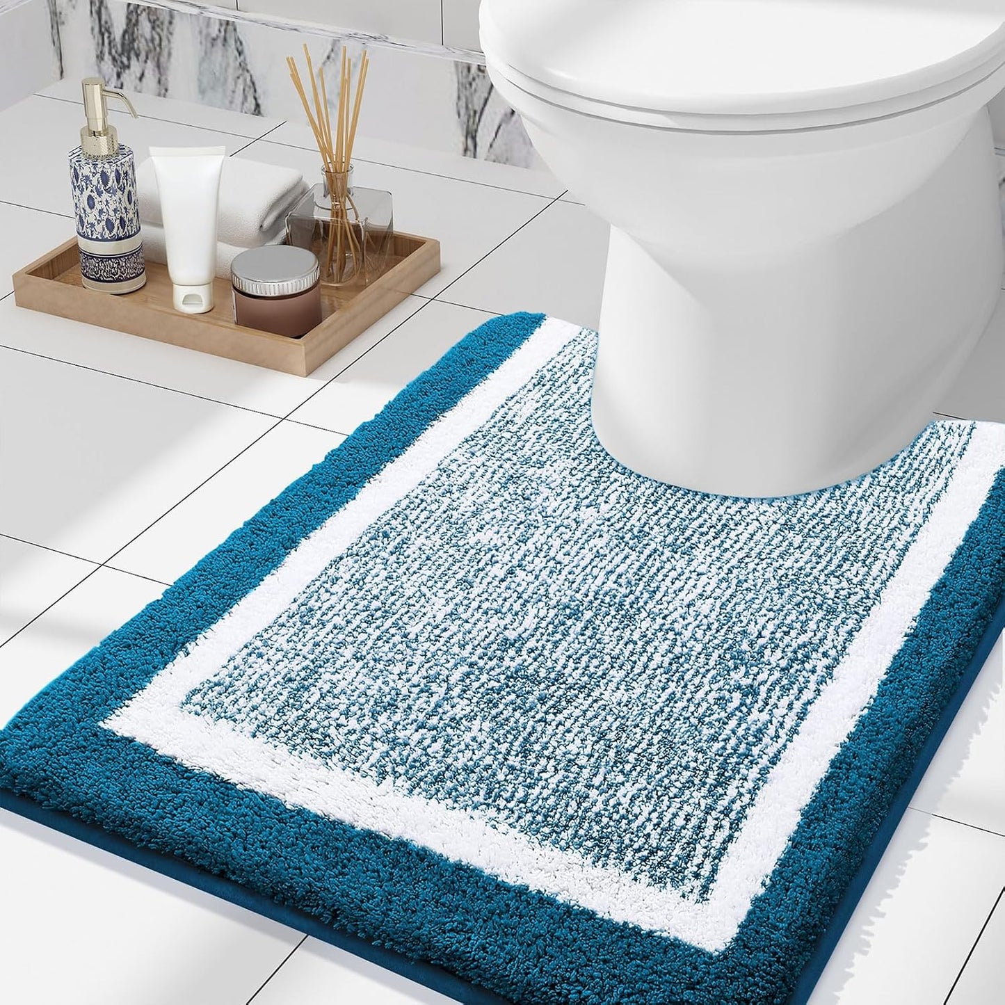 OLANLY Bathroom Rugs 24x16, Extra Soft and Absorbent Microfiber Bath Mat, Non-Slip, Machine Washable, Quick Dry Shaggy Bath Carpet, Suitable for Bathroom Floor, Tub, Shower (Small, Dark Grey)