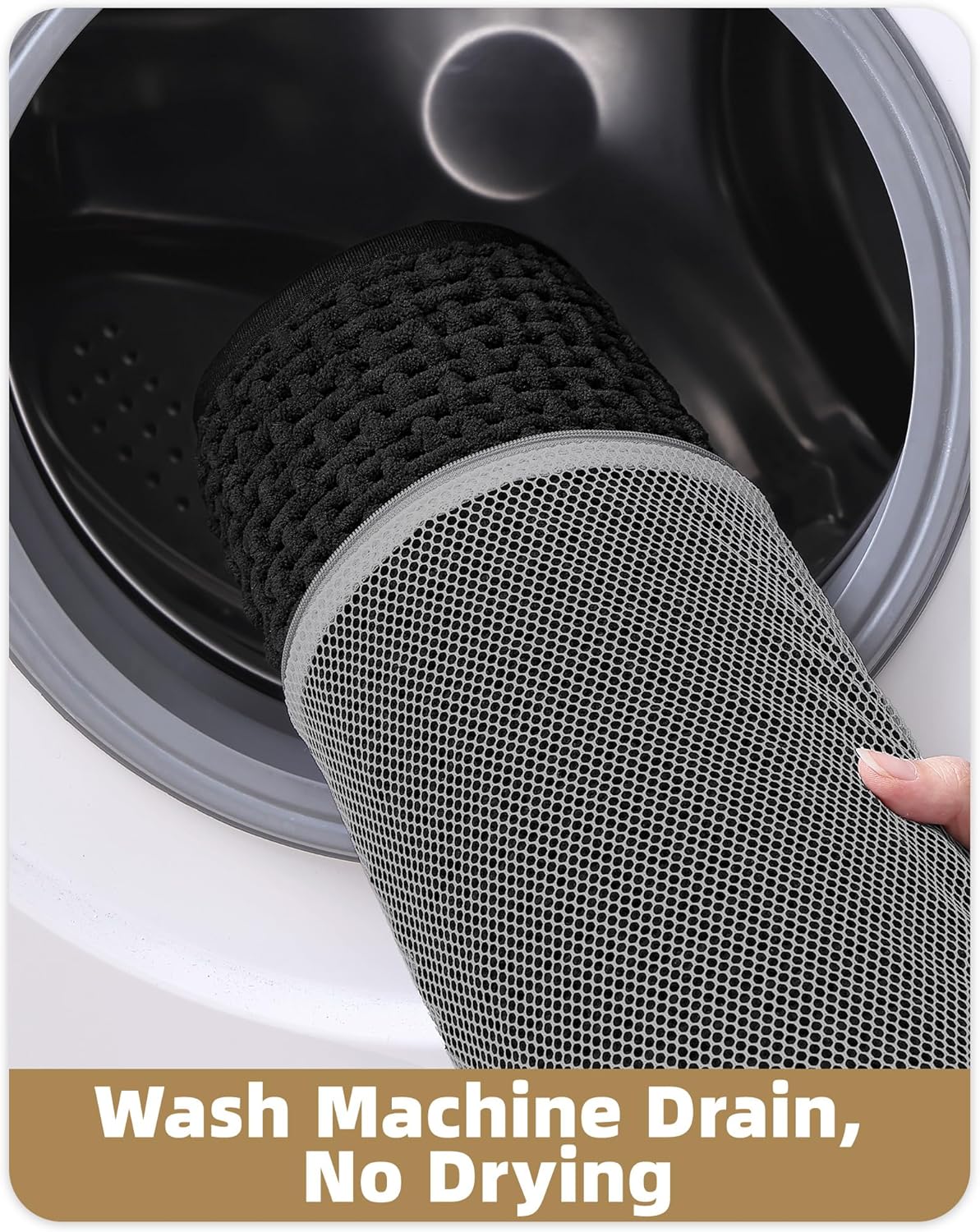 Color&Geometry Chenille Pile Large Bathroom Rugs Upgraded Denser, 24"x36" Non Slip Absorbent Black Bath Mats for Bathroom Thin Fit Under Door, Washable Quick Dry