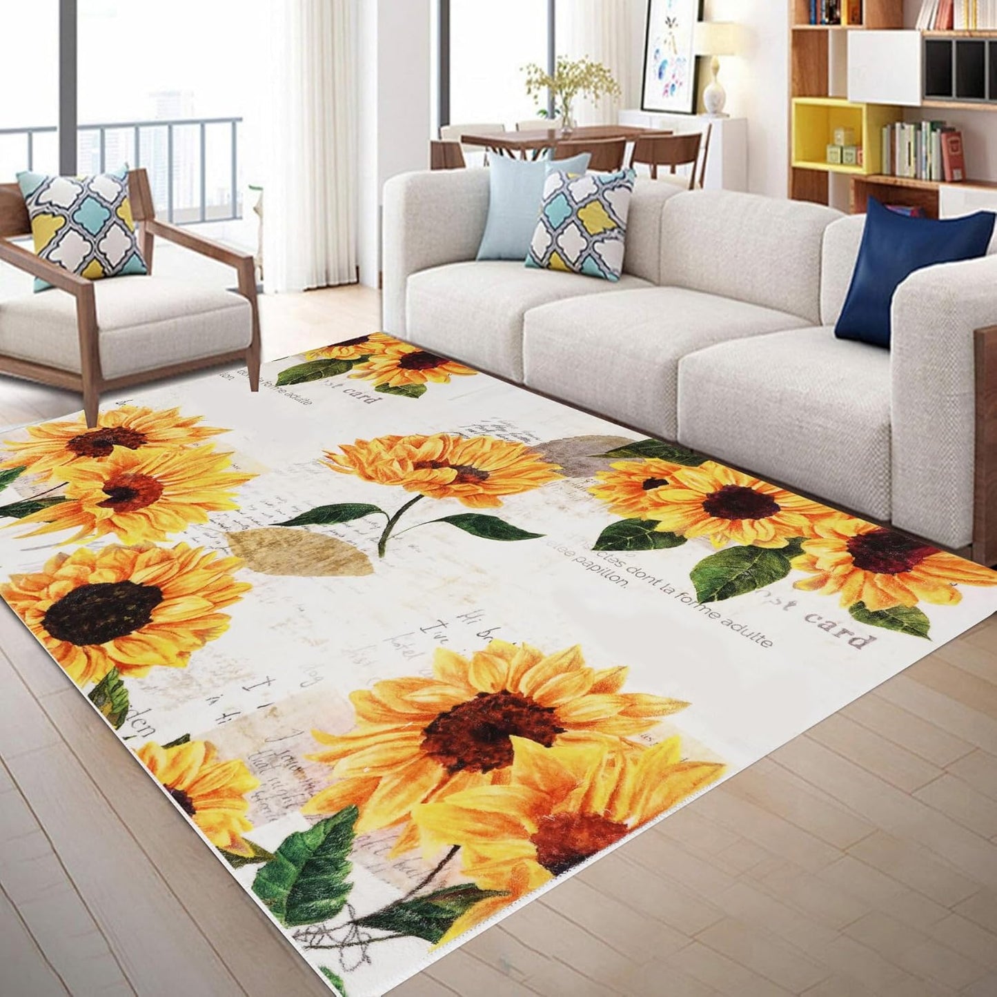 Leopard Rug 8x10 Large Living Room Area Rug Washable Non-Slip Leopard Print Bedroom Rug Modern Themed Indoor Carpet for Dining Room Foyer Apartment Den（8x10ft,Brown）