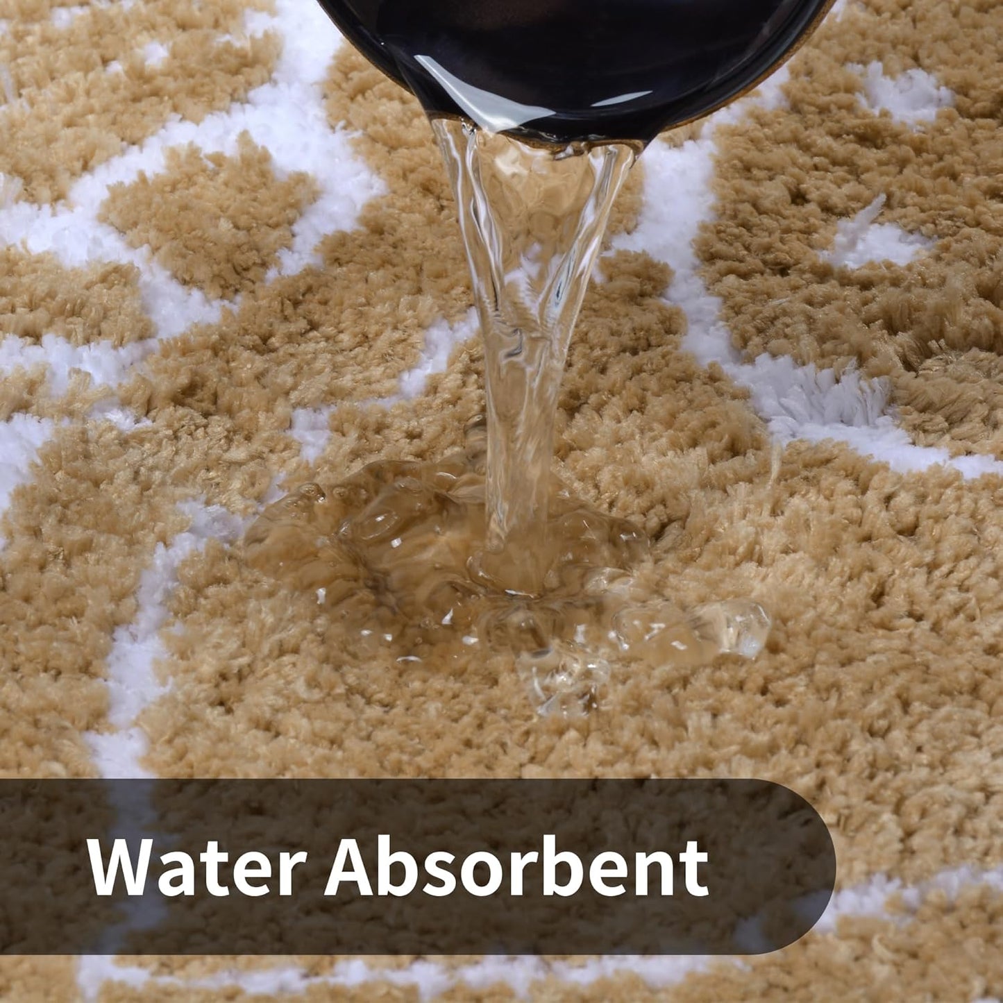 Bathroom Runner Rug 18x47 Non Slip Absorbent Bath Mats Long Bathroom Rugs Machine Washable Carpet Runner Rug Beige