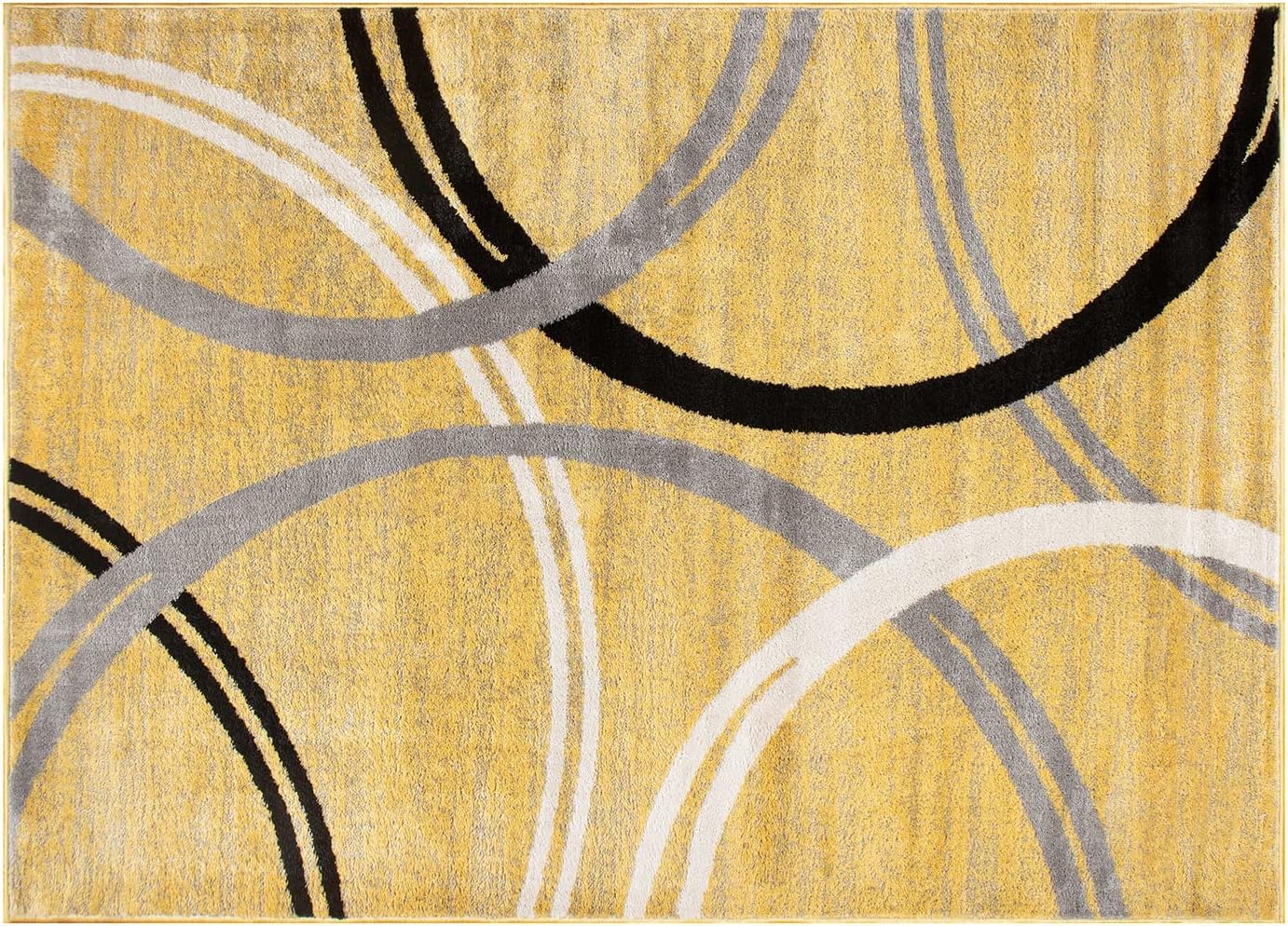 Rugshop Wavy Circles Design Area Rug, Fade-Resistant Carpet for Living Room, Dining Room, or Bedroom, Gray, 5'3" x 7'3"