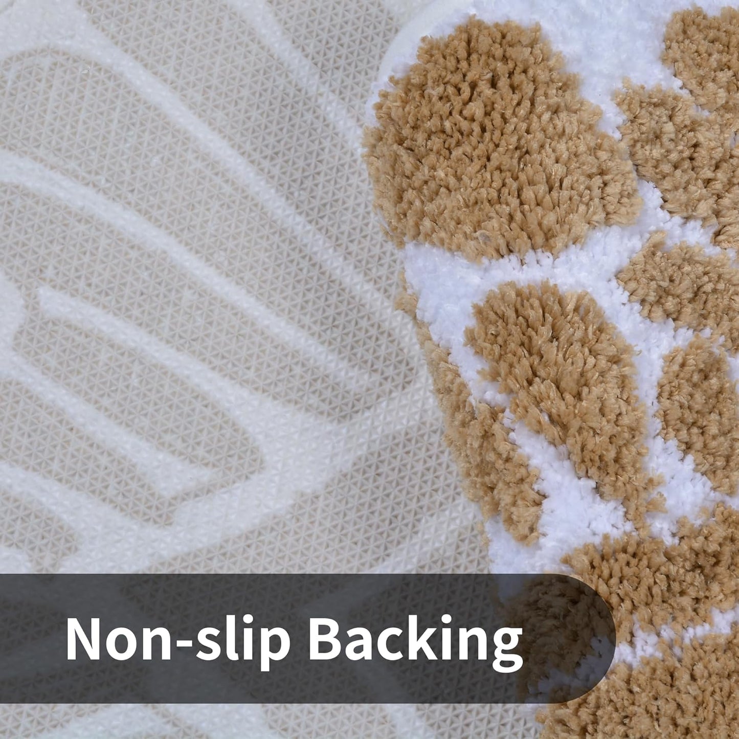 Bathroom Runner Rug 18x47 Non Slip Absorbent Bath Mats Long Bathroom Rugs Machine Washable Carpet Runner Rug Beige