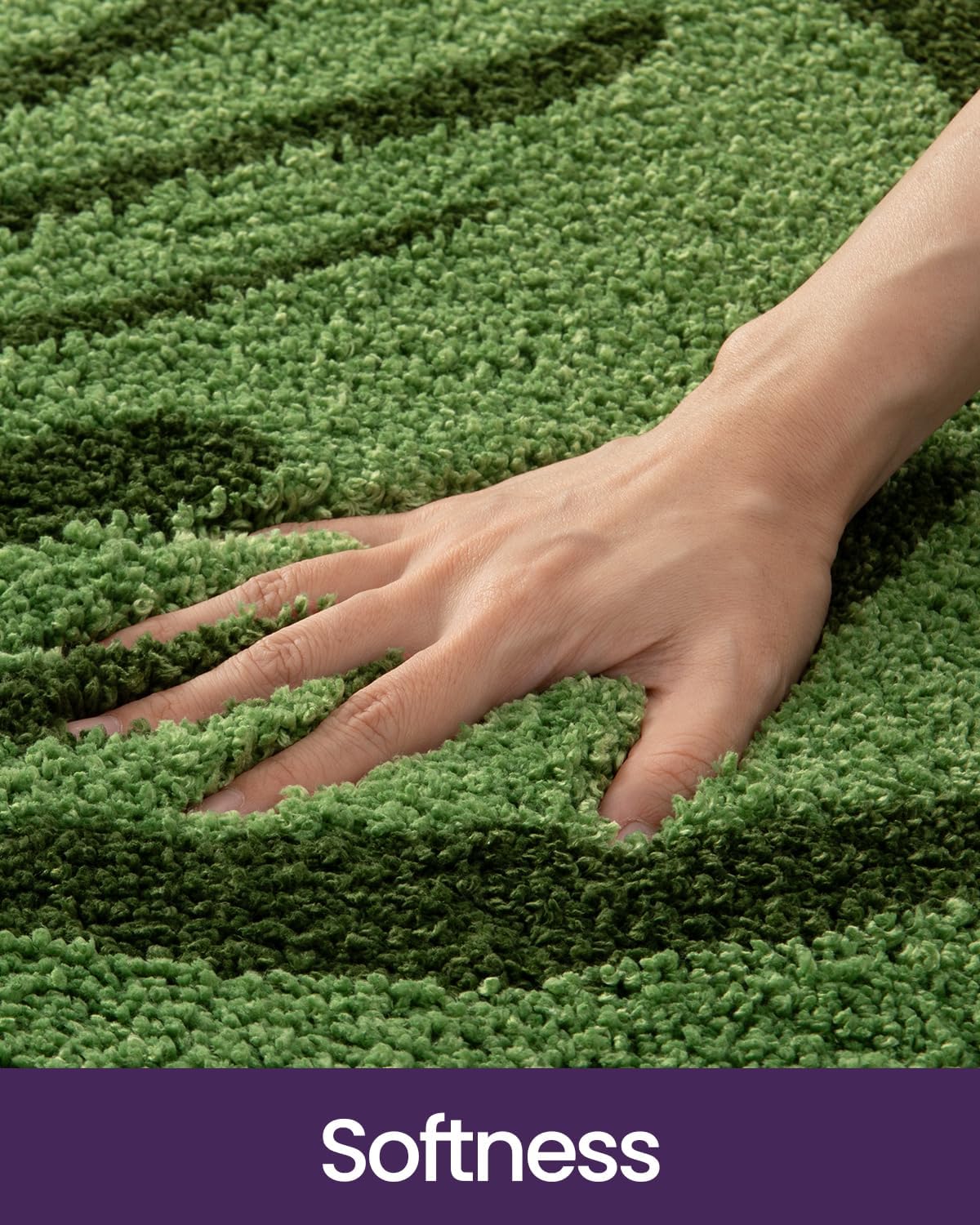 DEXI Bathroom Rug Non Slip, Washable Bath Mat Absorbent, Soft Microfiber Bathmat Monstera Deliciosa Embossed Leaf Carpet for Shower Floor, Square 31x31,Green