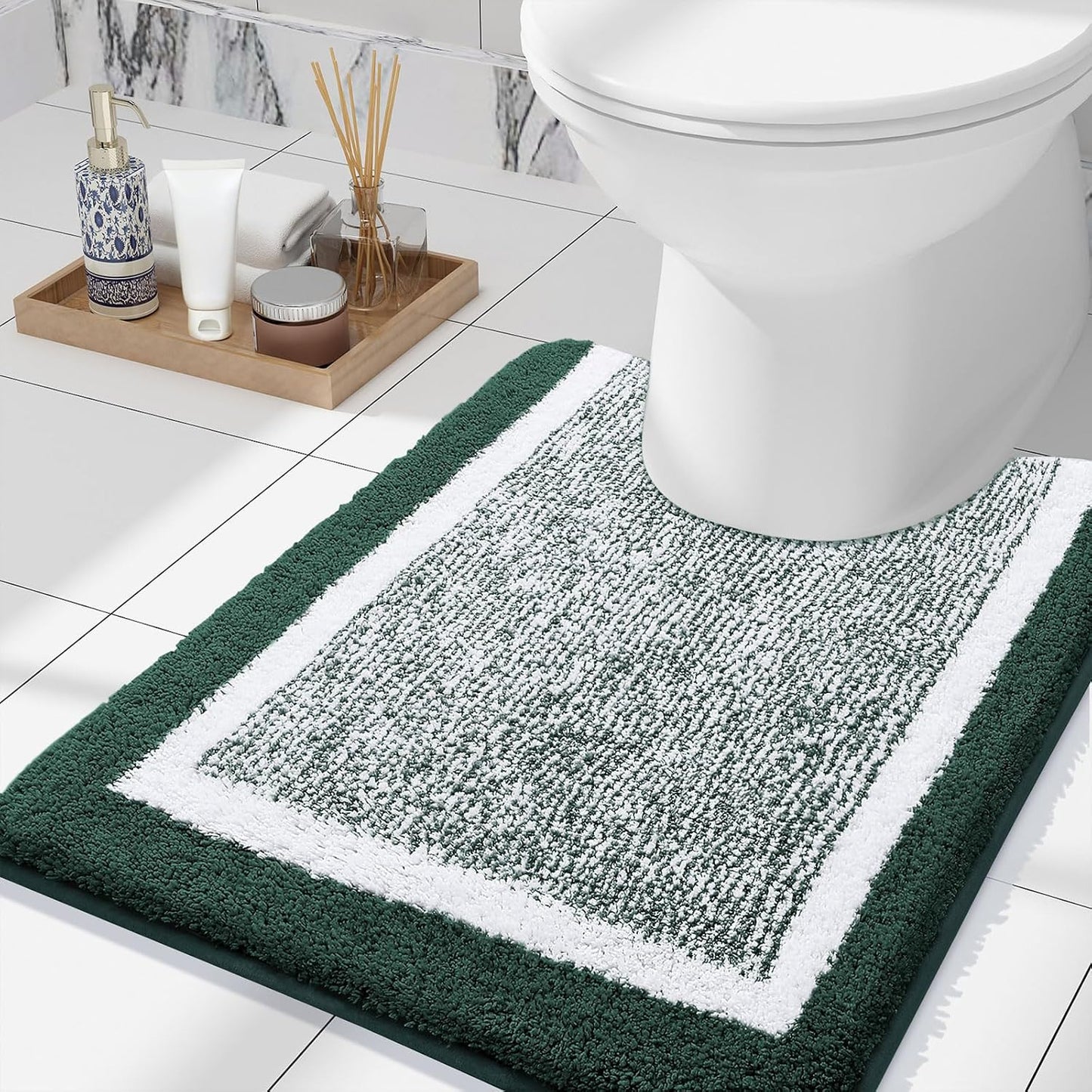 OLANLY Bathroom Rugs 24x16, Extra Soft and Absorbent Microfiber Bath Mat, Non-Slip, Machine Washable, Quick Dry Shaggy Bath Carpet, Suitable for Bathroom Floor, Tub, Shower (Small, Dark Grey)