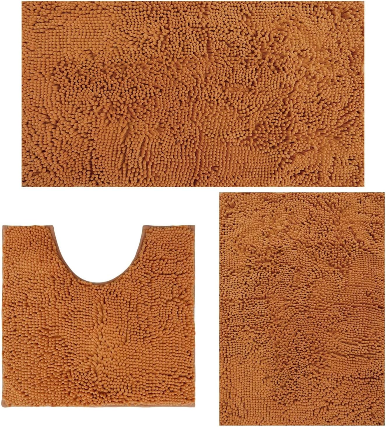 Bathroom Rugs Sets 3 Piece Non Slip,Bath Rugs with PVC Backing Bath Carpet,Bathroom Rug Washable,Absorbent,Plush Carpet Mats,Bath Mats for Bedroom, Kitchen,Tub,Home Decor (Royal)