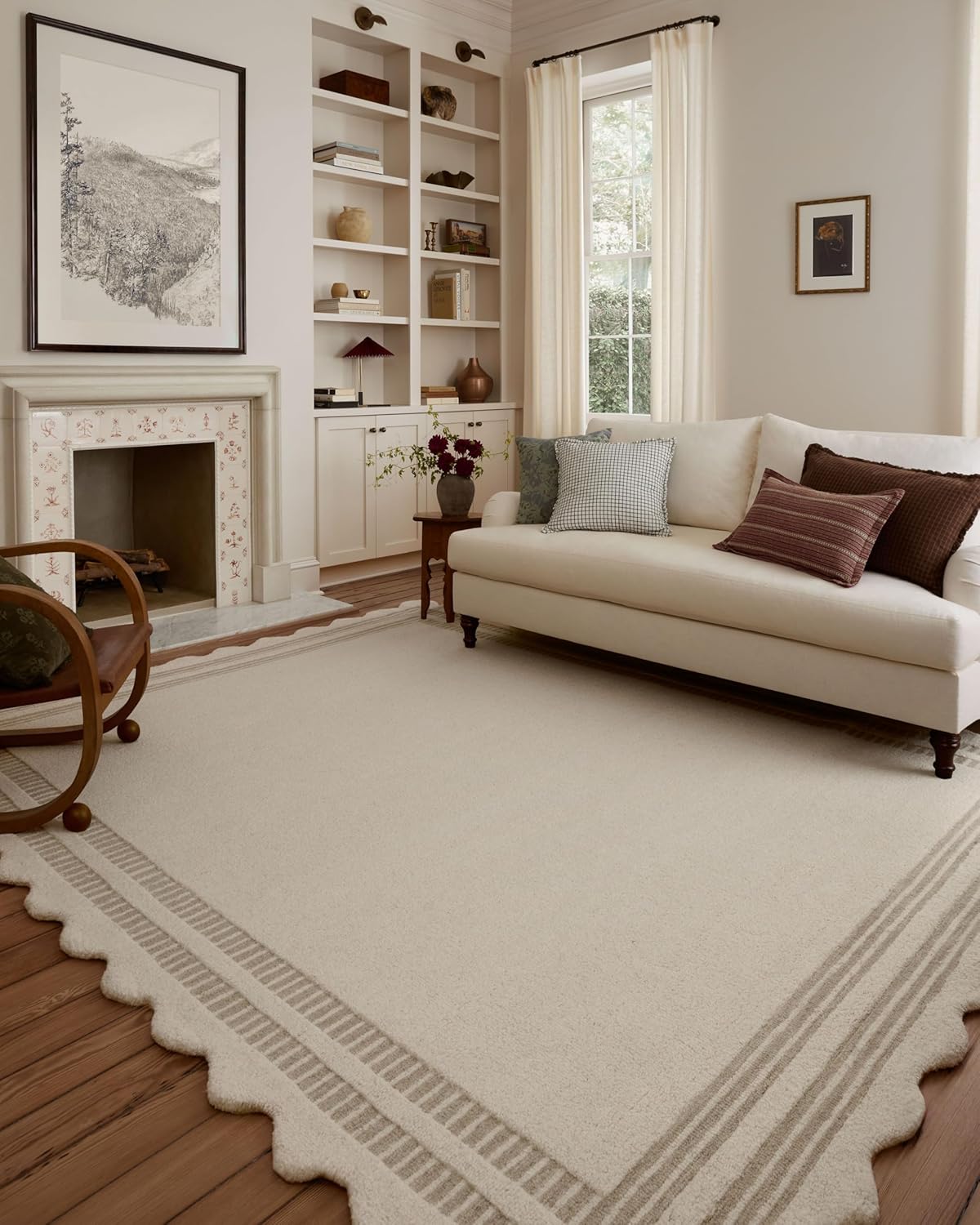 Loloi Chris Loves Julia Scottie Collection SCO-01 Ivory/Rust 5'-0" x 7'-6", .87" Pile Height, Area Rug